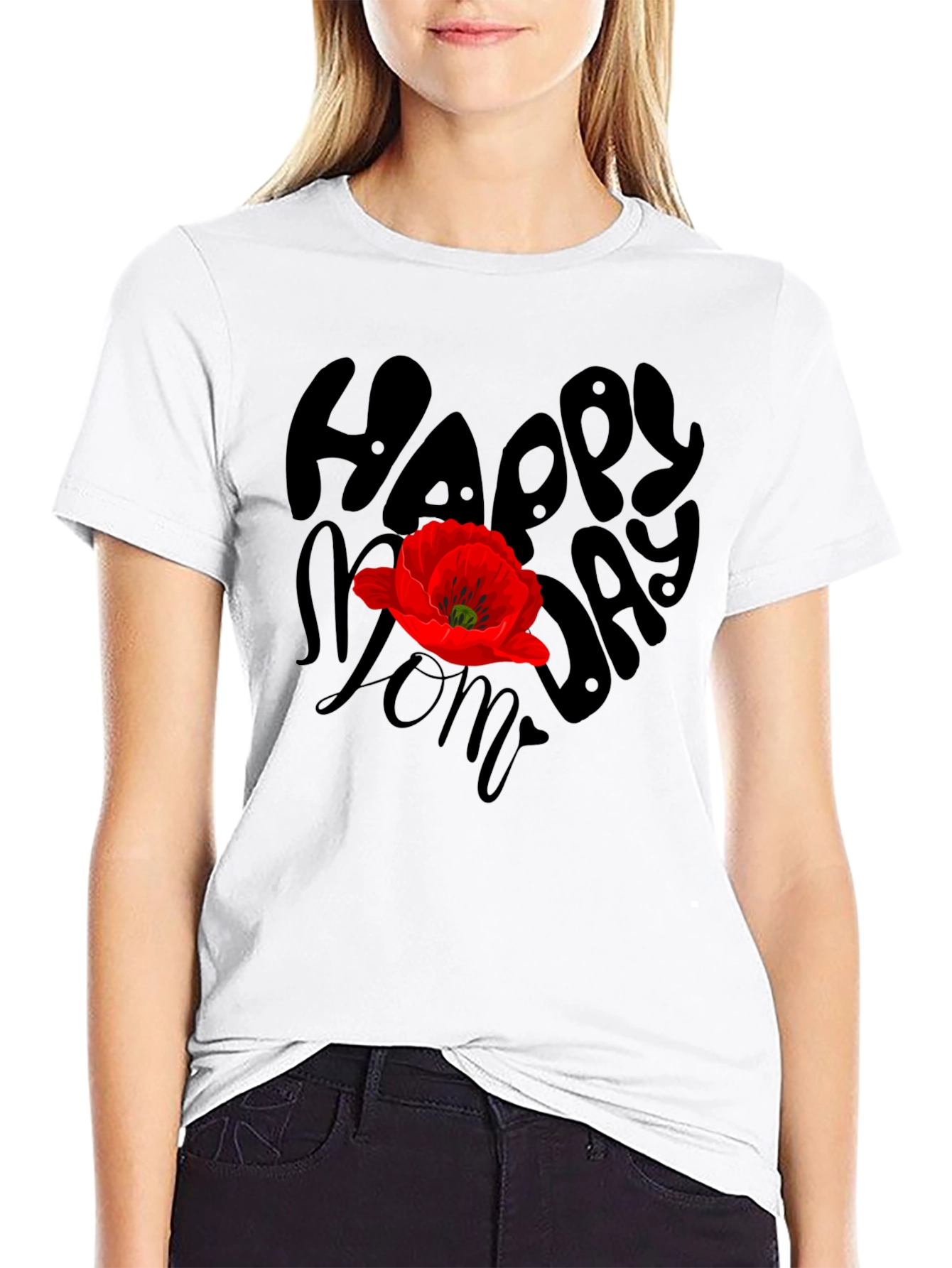 Happy Moms Day Graphic T-Shirt - Black