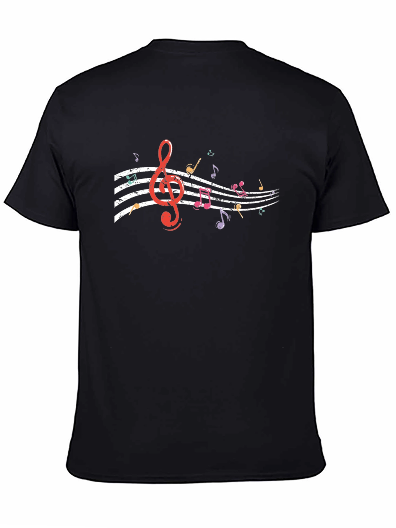 Musical Note Graphic Black T-Shirt