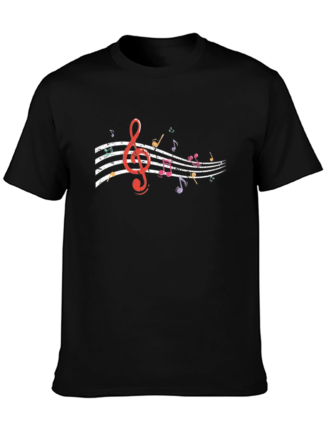 Musical Note Graphic Black T-Shirt