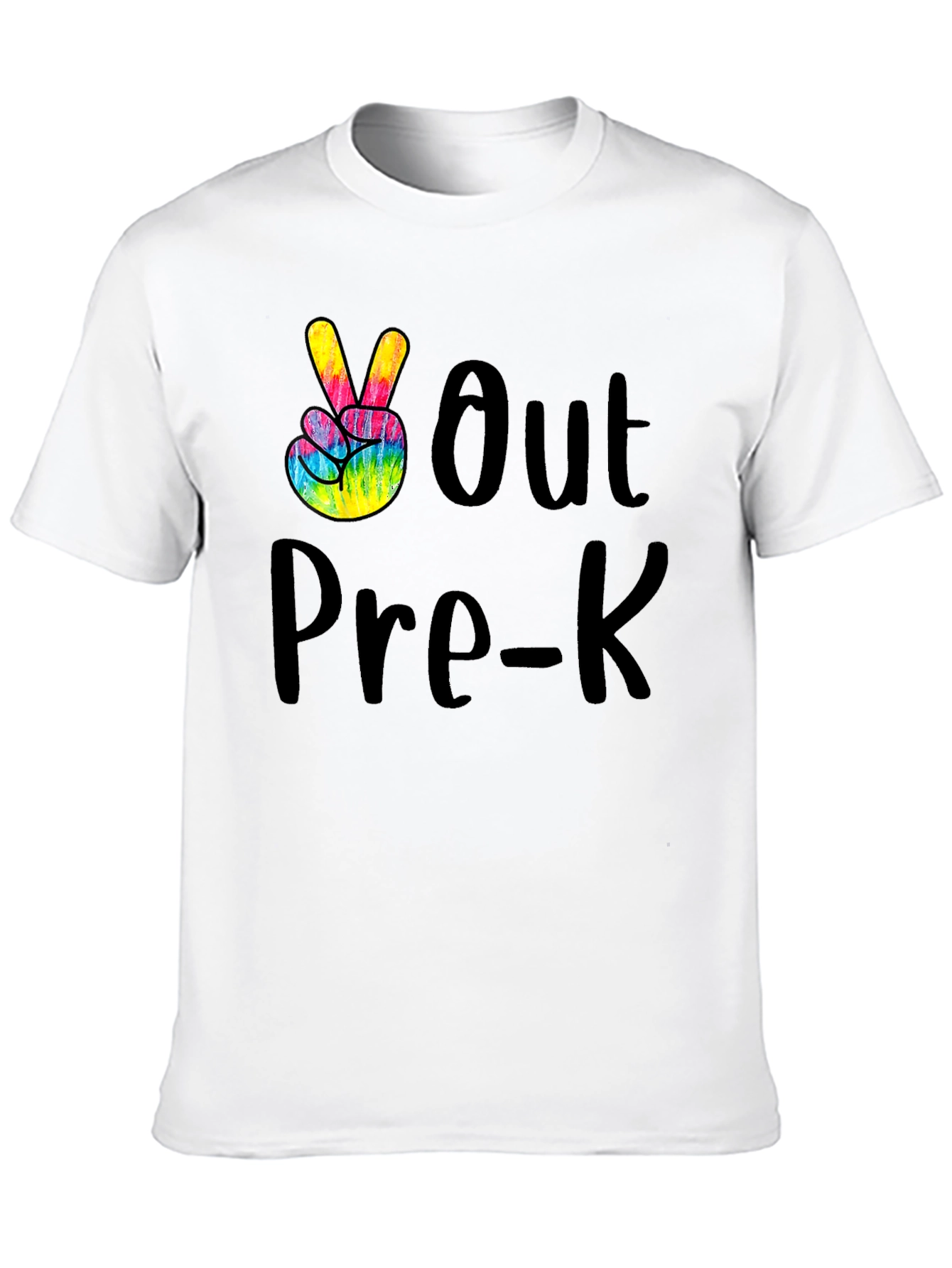 Peace Out Pre-K Black Graphic T-Shirt