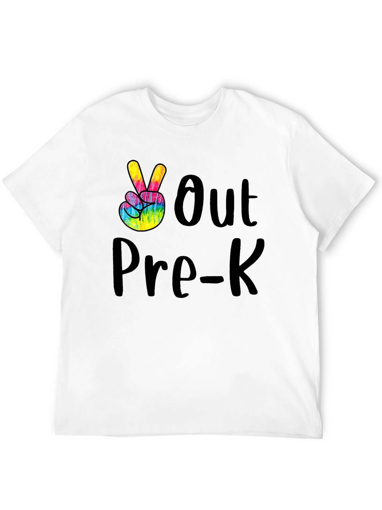 Peace Out Pre-K Black Graphic T-Shirt