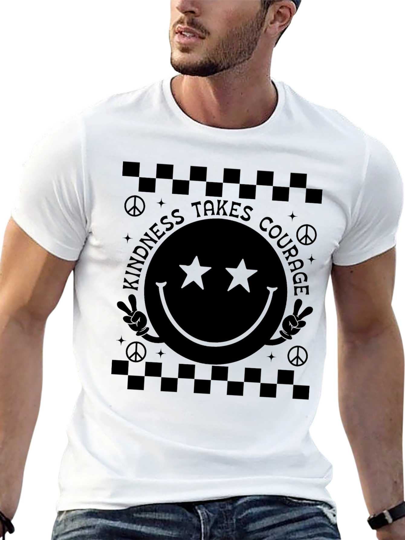 Kindness Takes Courage Smiley Face Graphic Tee