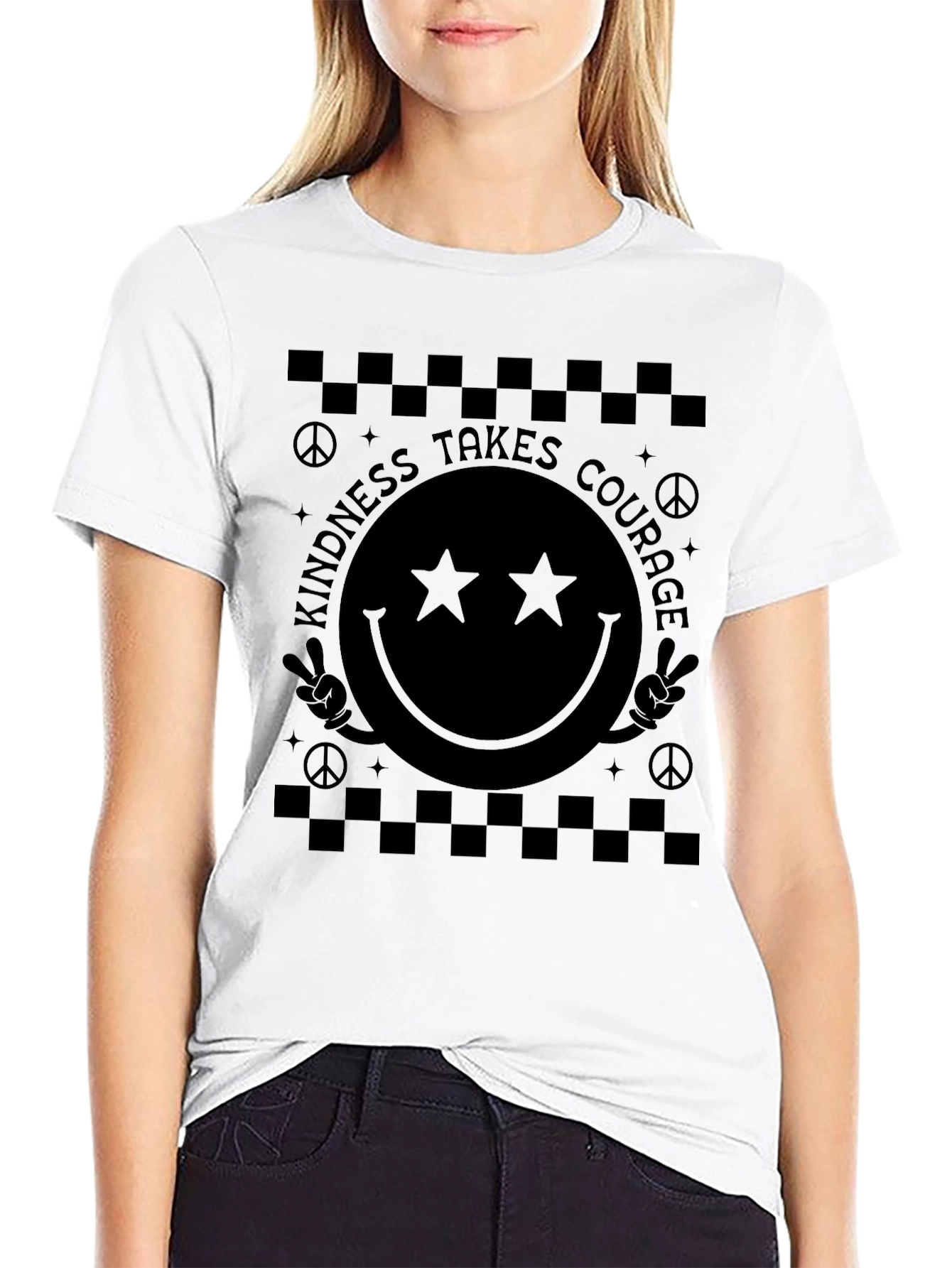 Kindness Takes Courage Smiley Face Graphic Tee