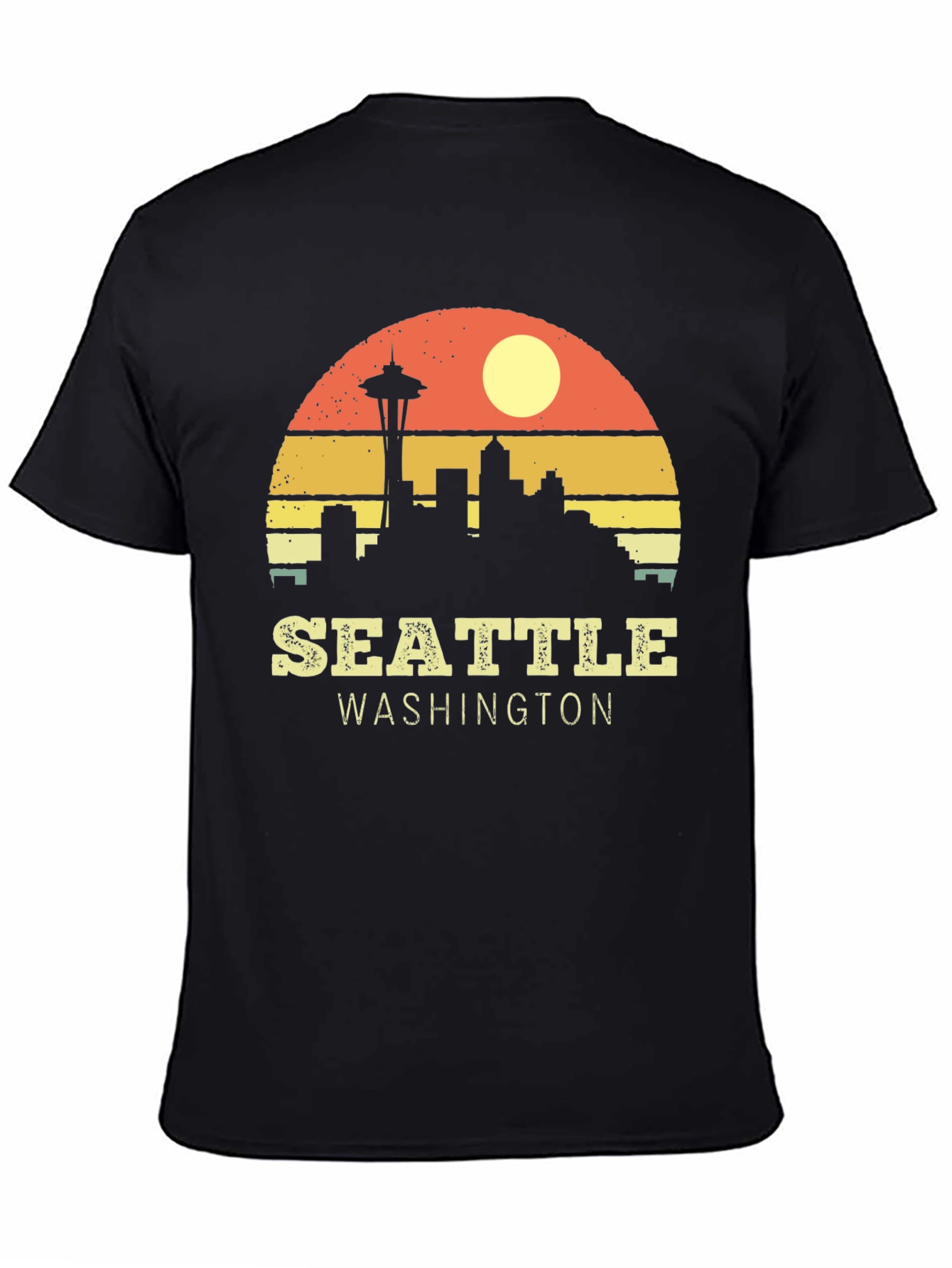 Seattle Washington Retro Skyline T-Shirt