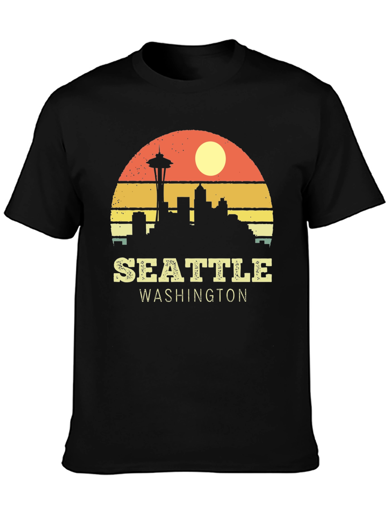 Seattle Washington Retro Skyline T-Shirt