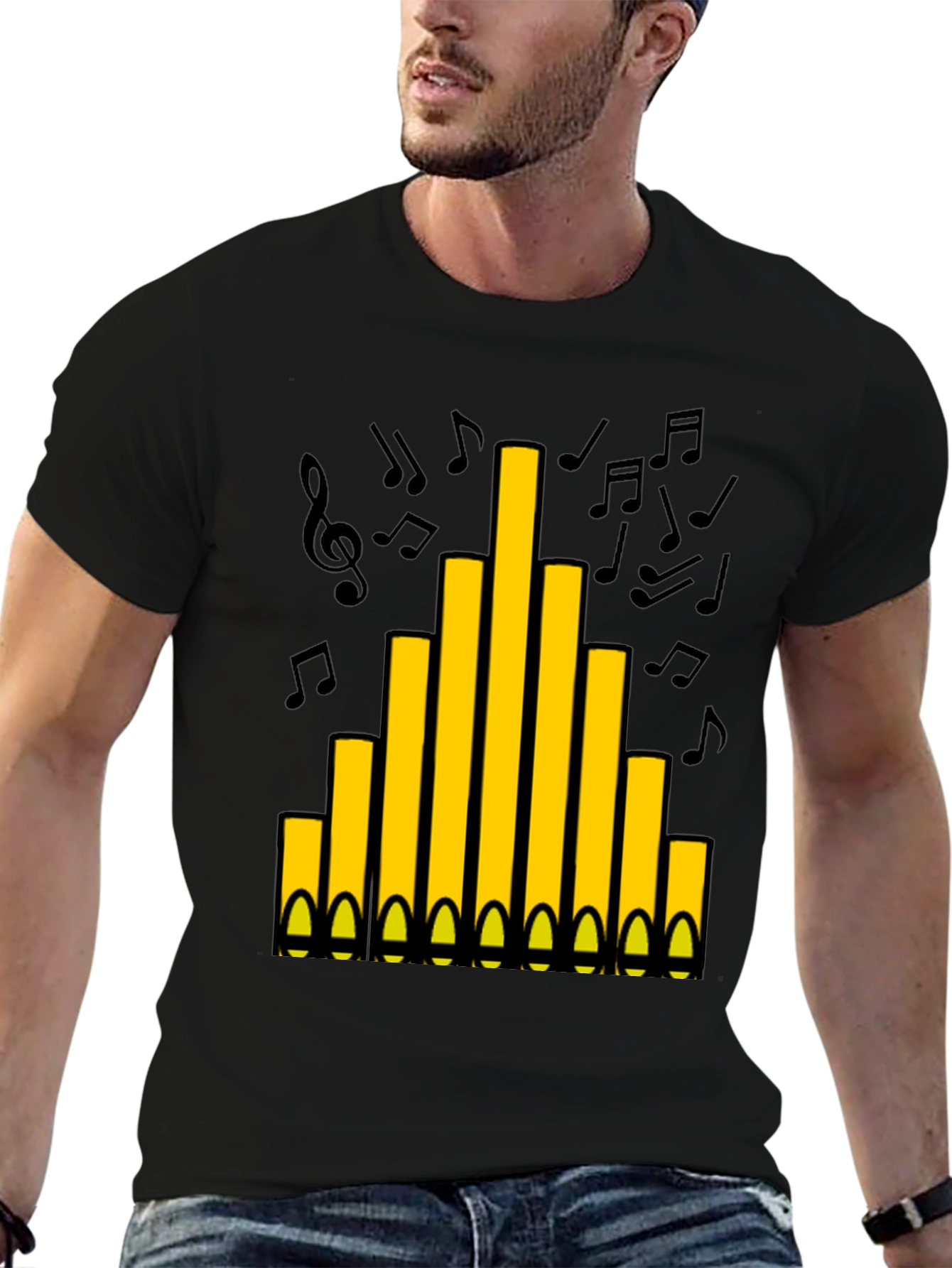 Organ Pipe Music Notes Graphic T-Shirt