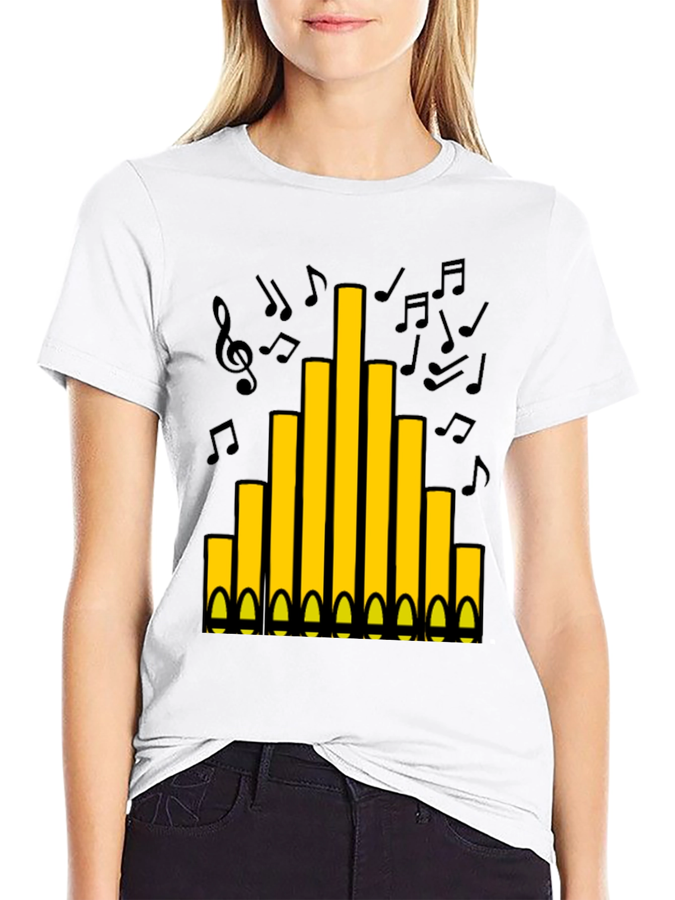 Organ Pipe Music Notes Graphic T-Shirt