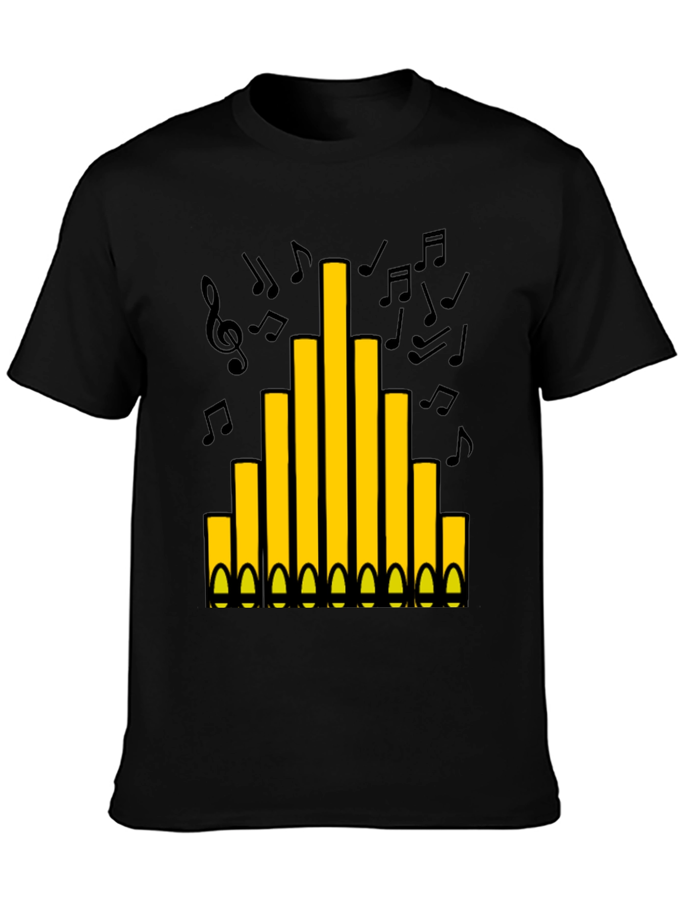 Organ Pipe Music Notes Graphic T-Shirt