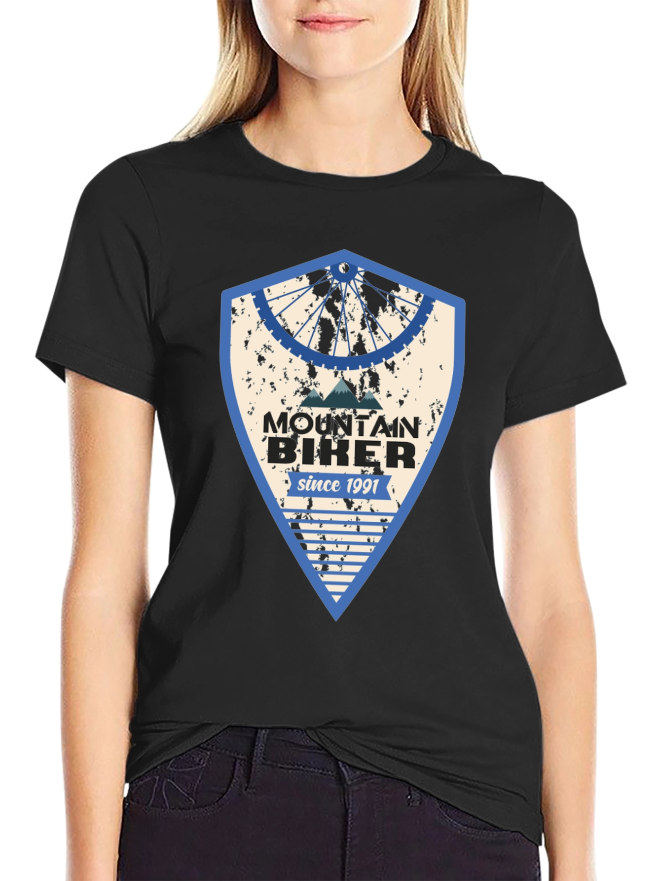 Mountain Biker Since 1991 Black Graphic Tee