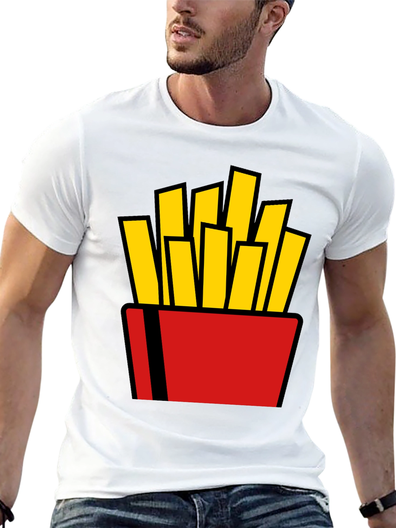 French Fries Graphic Tee - Black Cotton T-Shirt