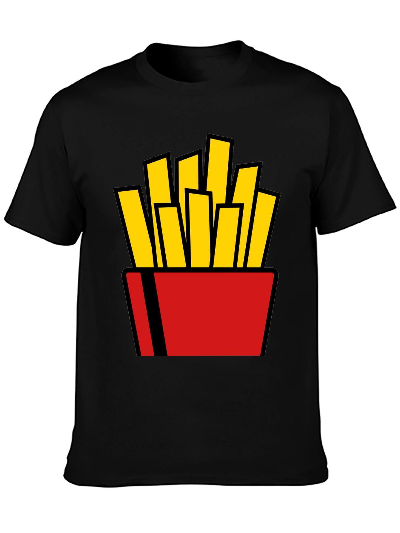 French Fries Graphic Tee - Black Cotton T-Shirt