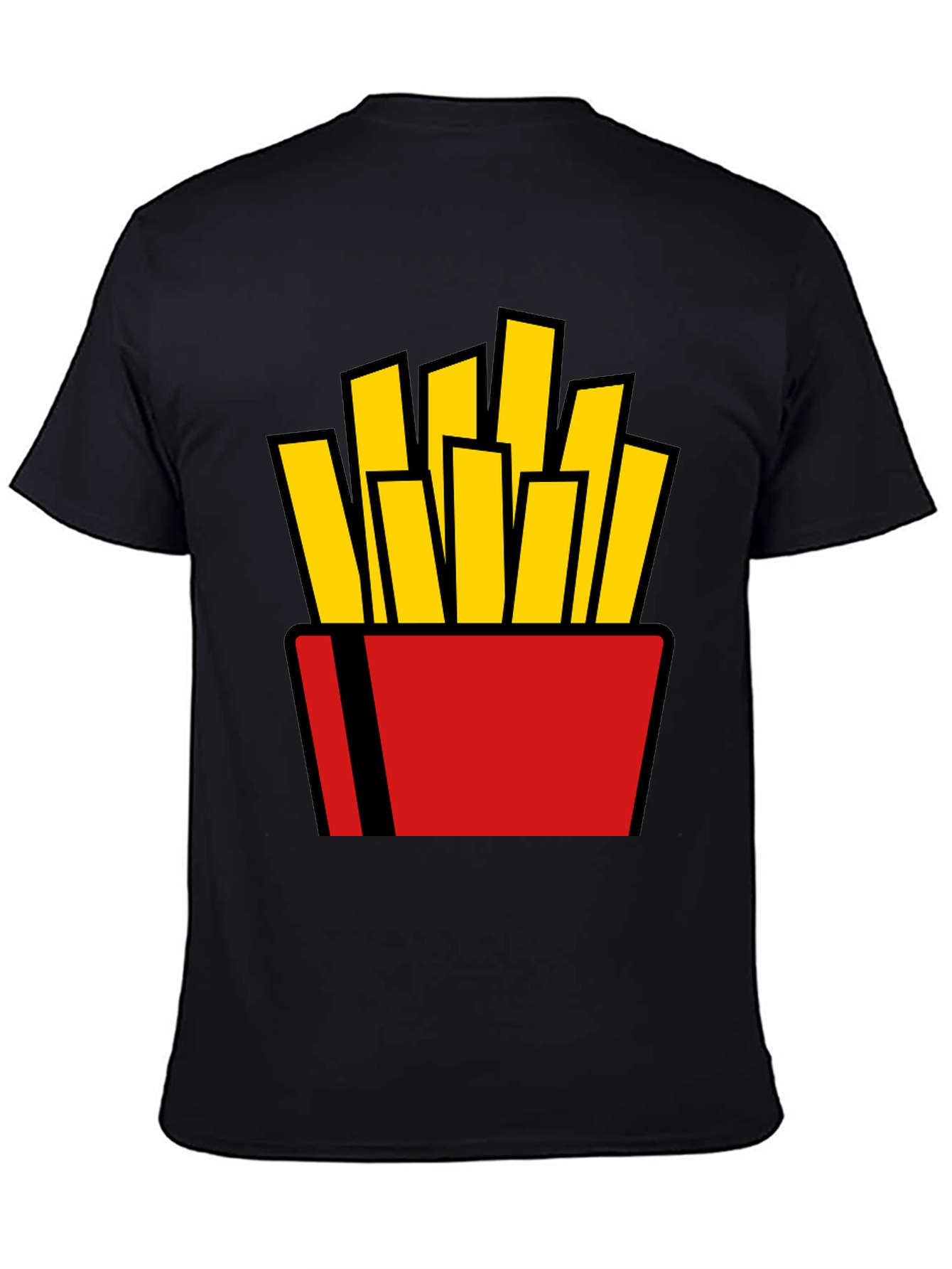 French Fries Graphic Tee - Black Cotton T-Shirt