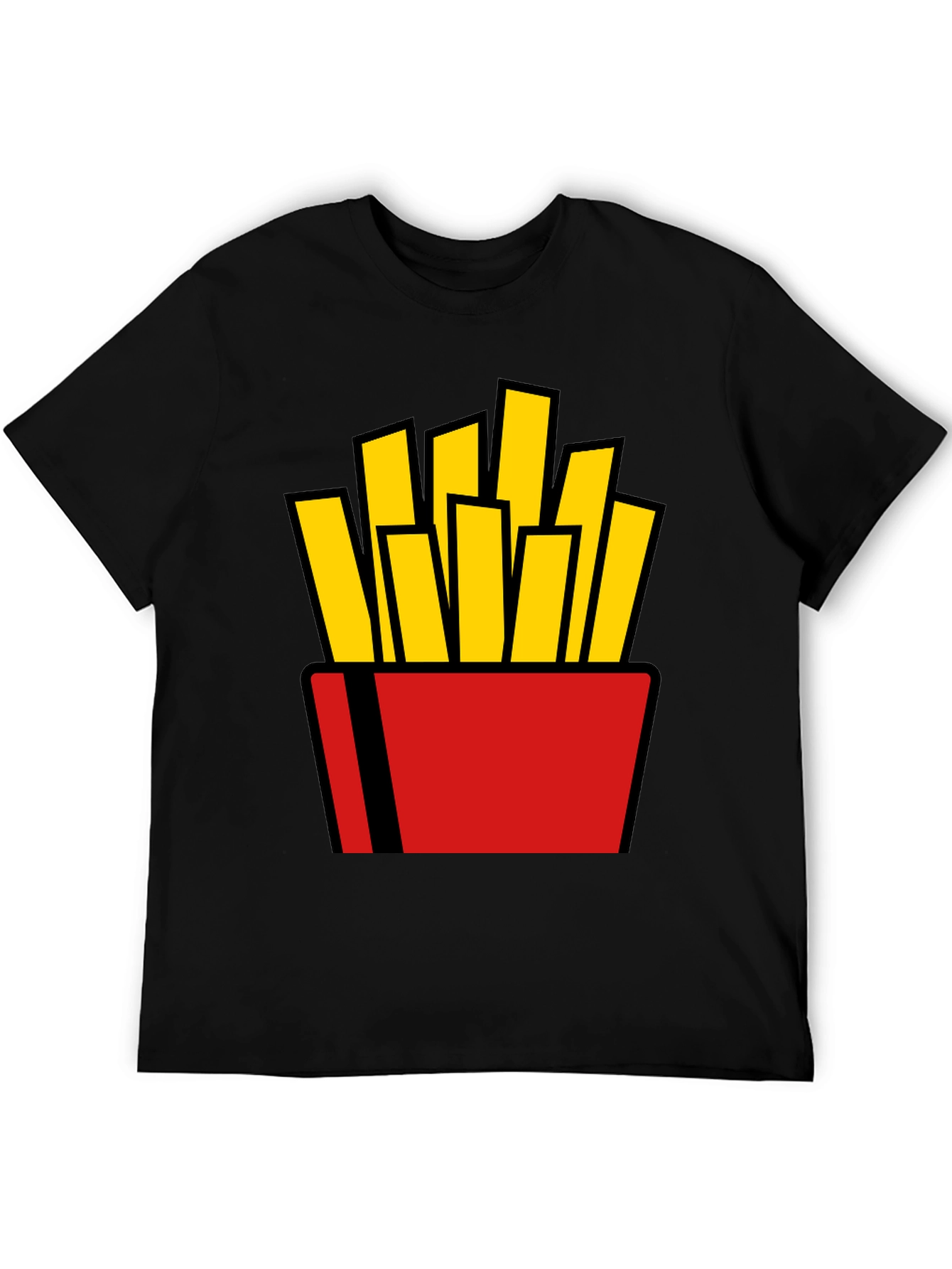 French Fries Graphic Tee - Black Cotton T-Shirt