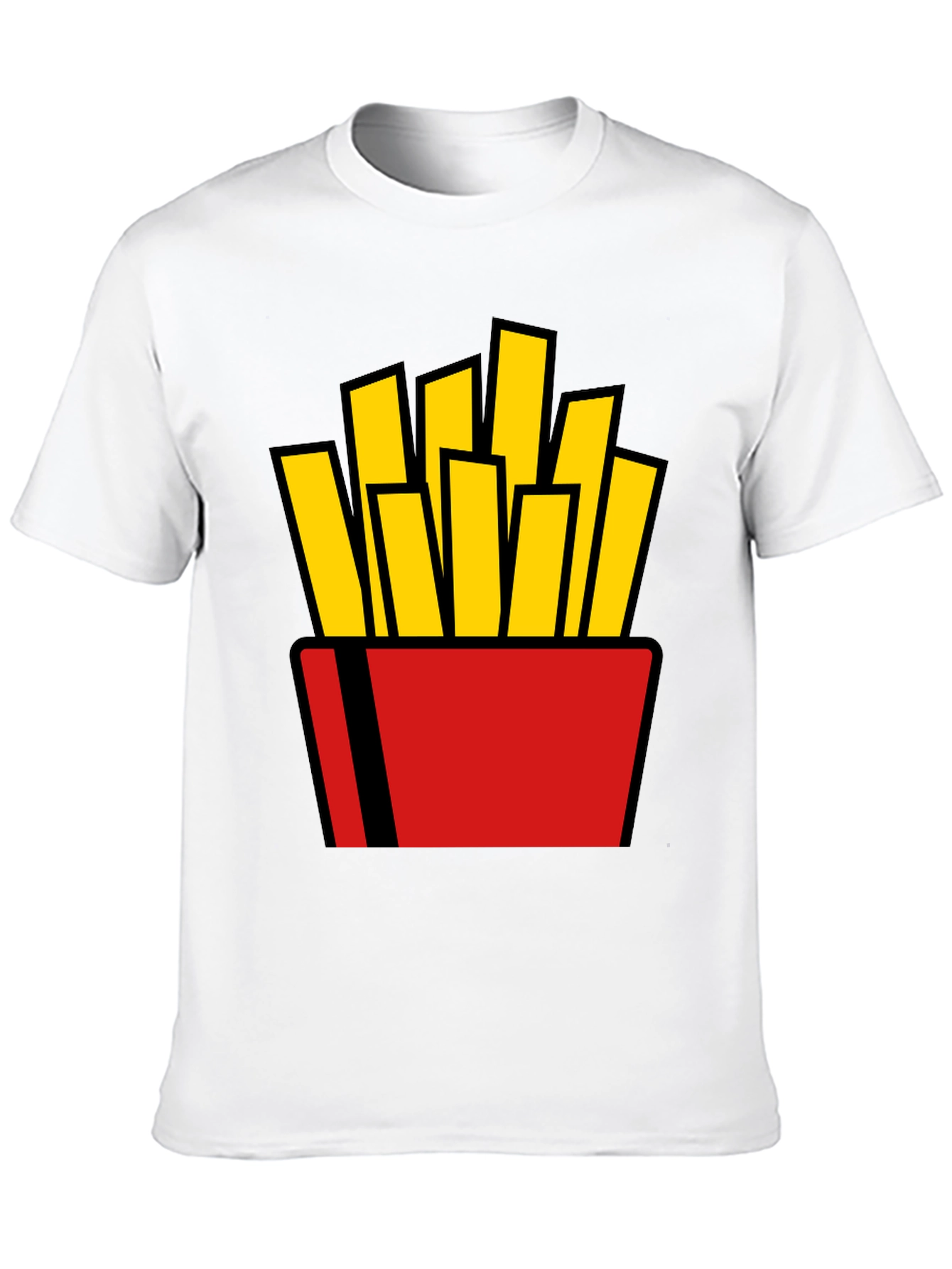 French Fries Graphic Tee - Black Cotton T-Shirt