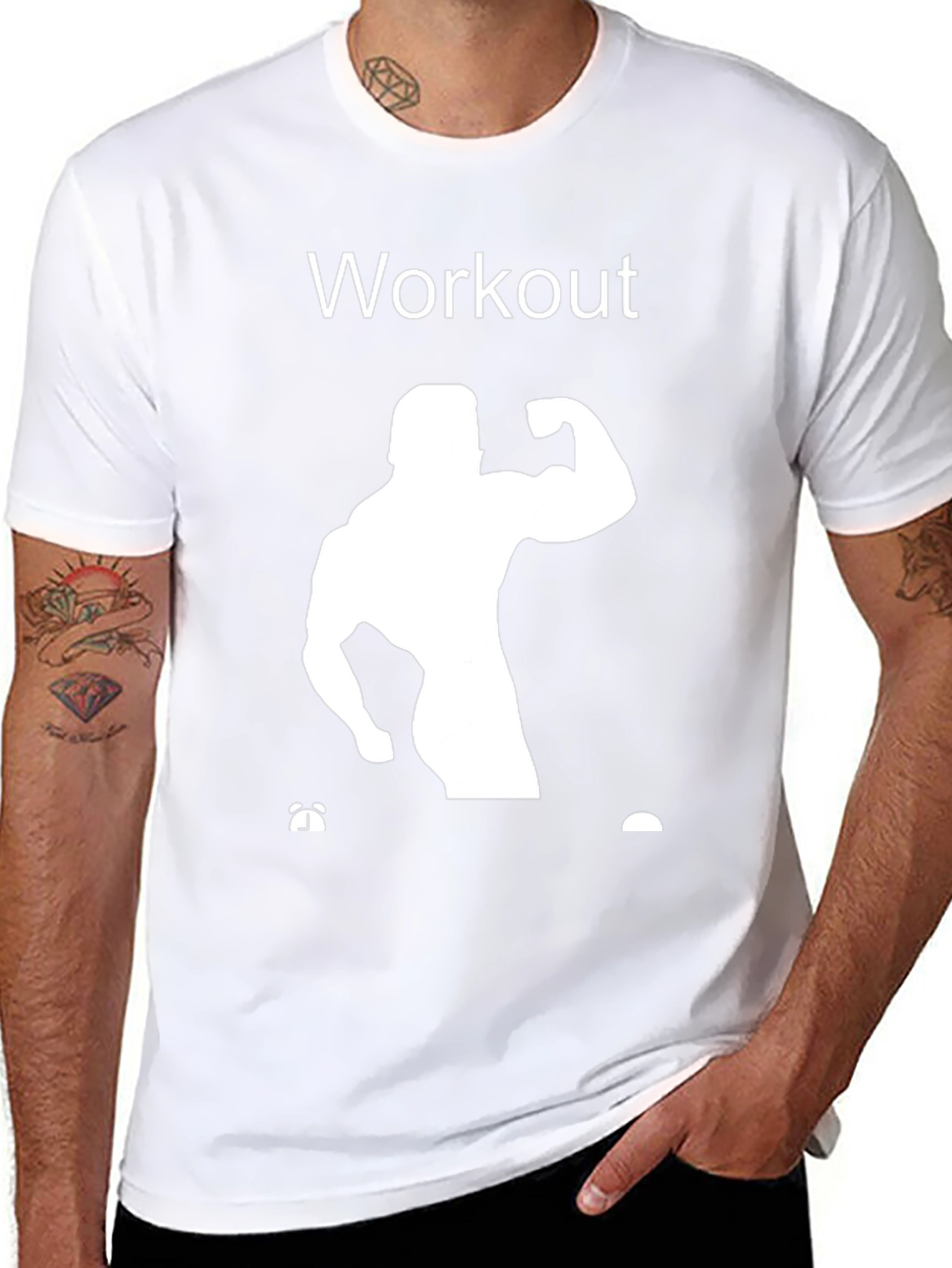 Workout Graphic Tee - Black Cotton Gym Shirt