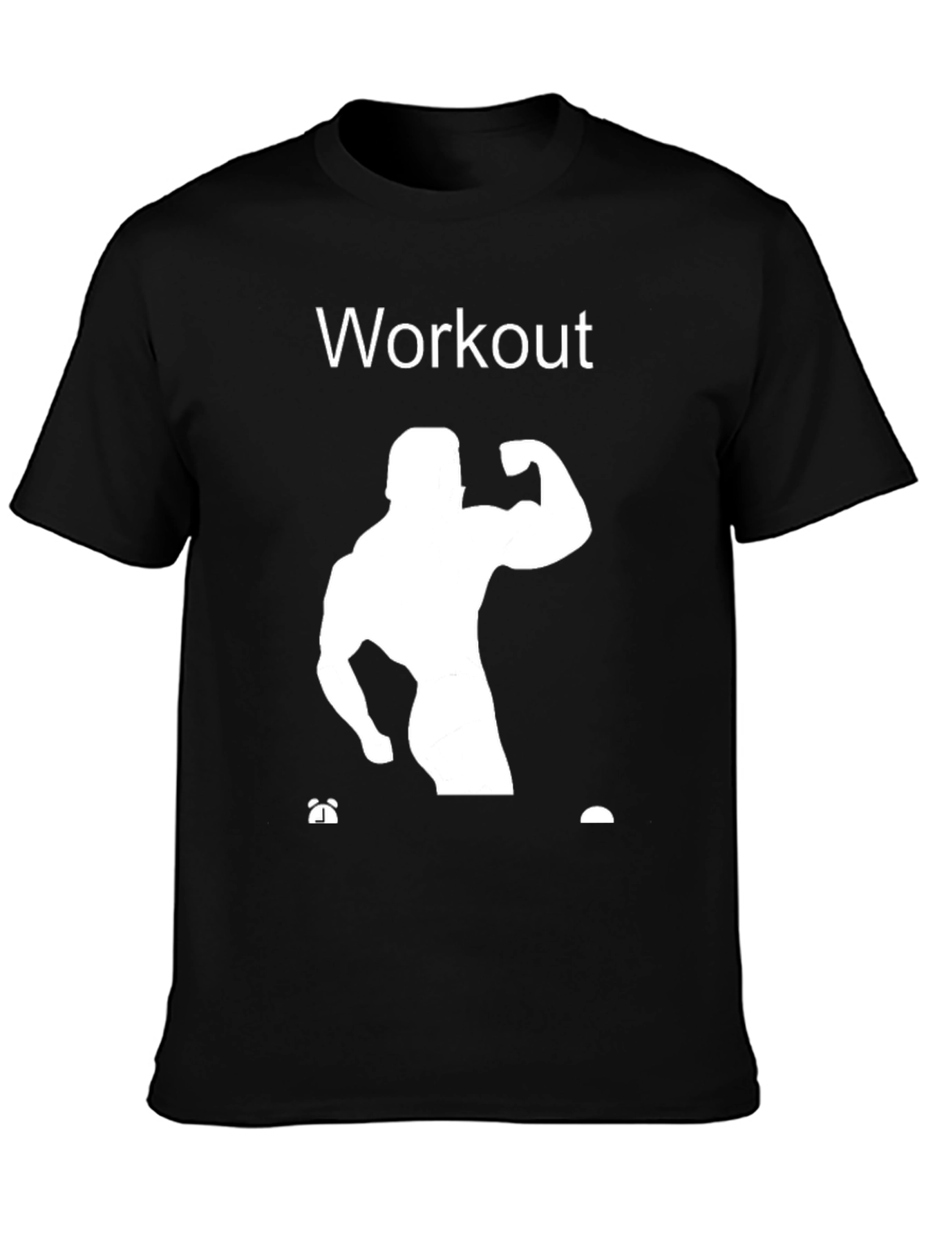 Workout Graphic Tee - Black Cotton Gym Shirt