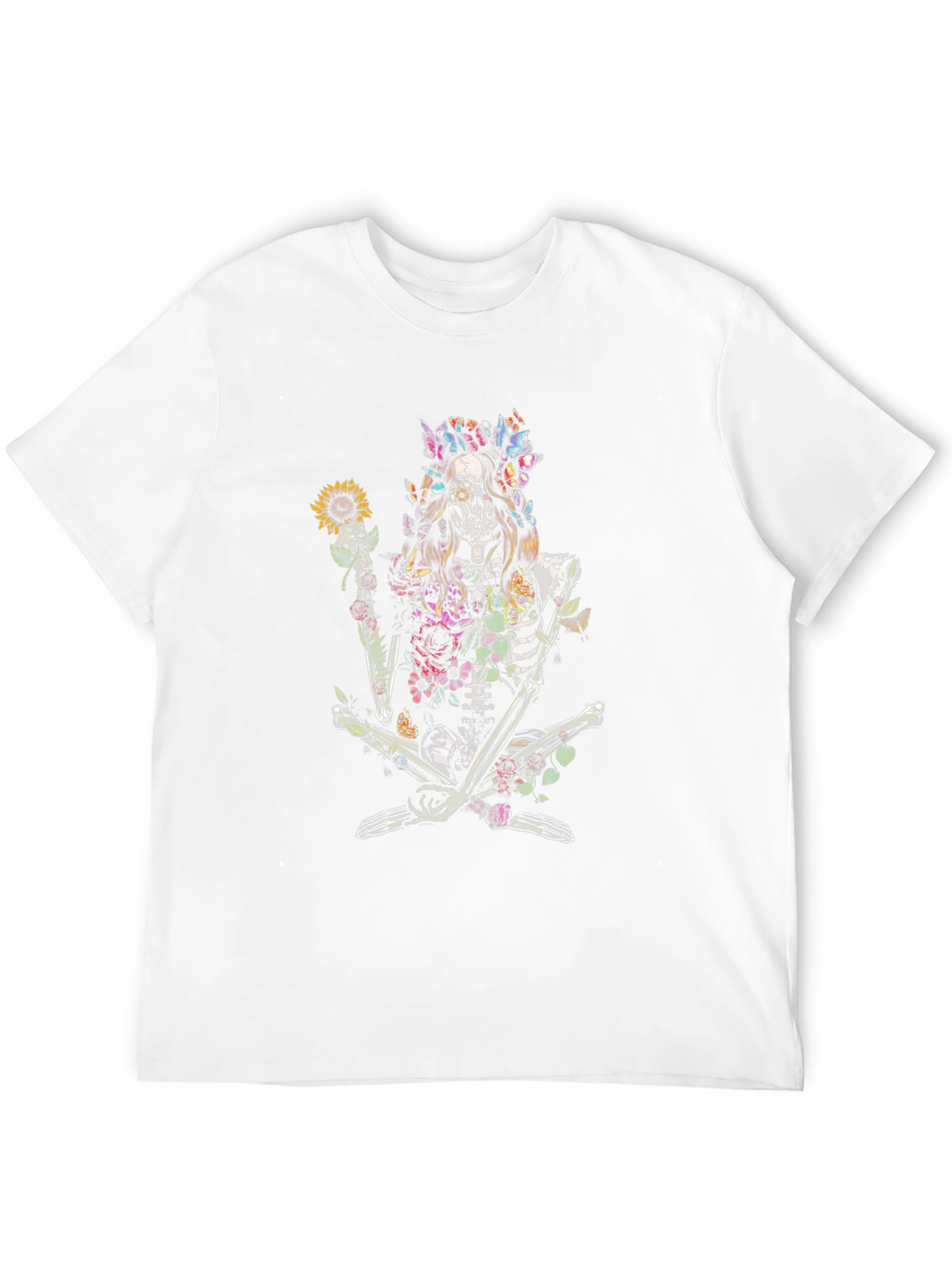 Floral Skeleton T-Shirt - Unique Graphic Tee