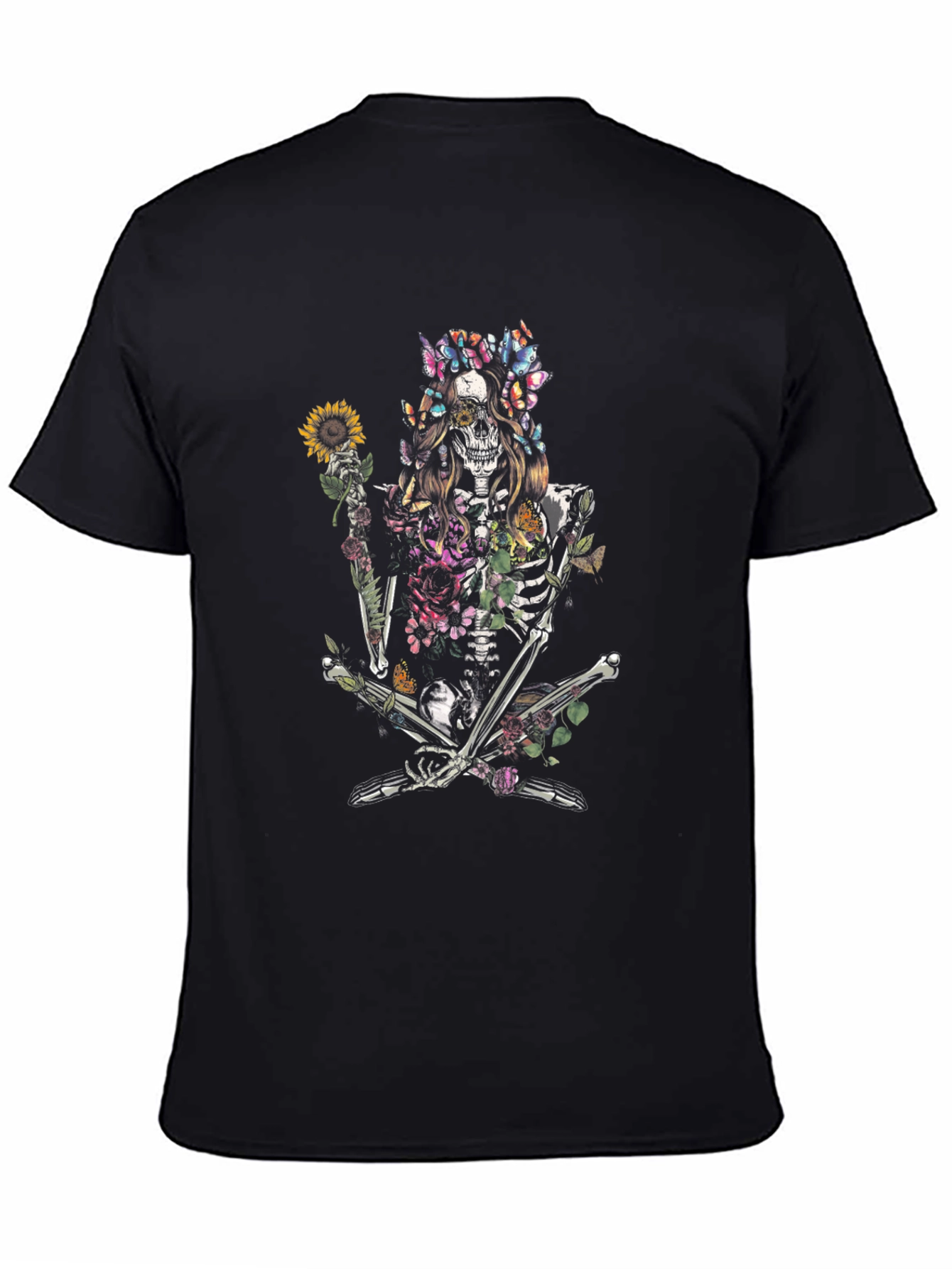Floral Skeleton T-Shirt - Unique Graphic Tee
