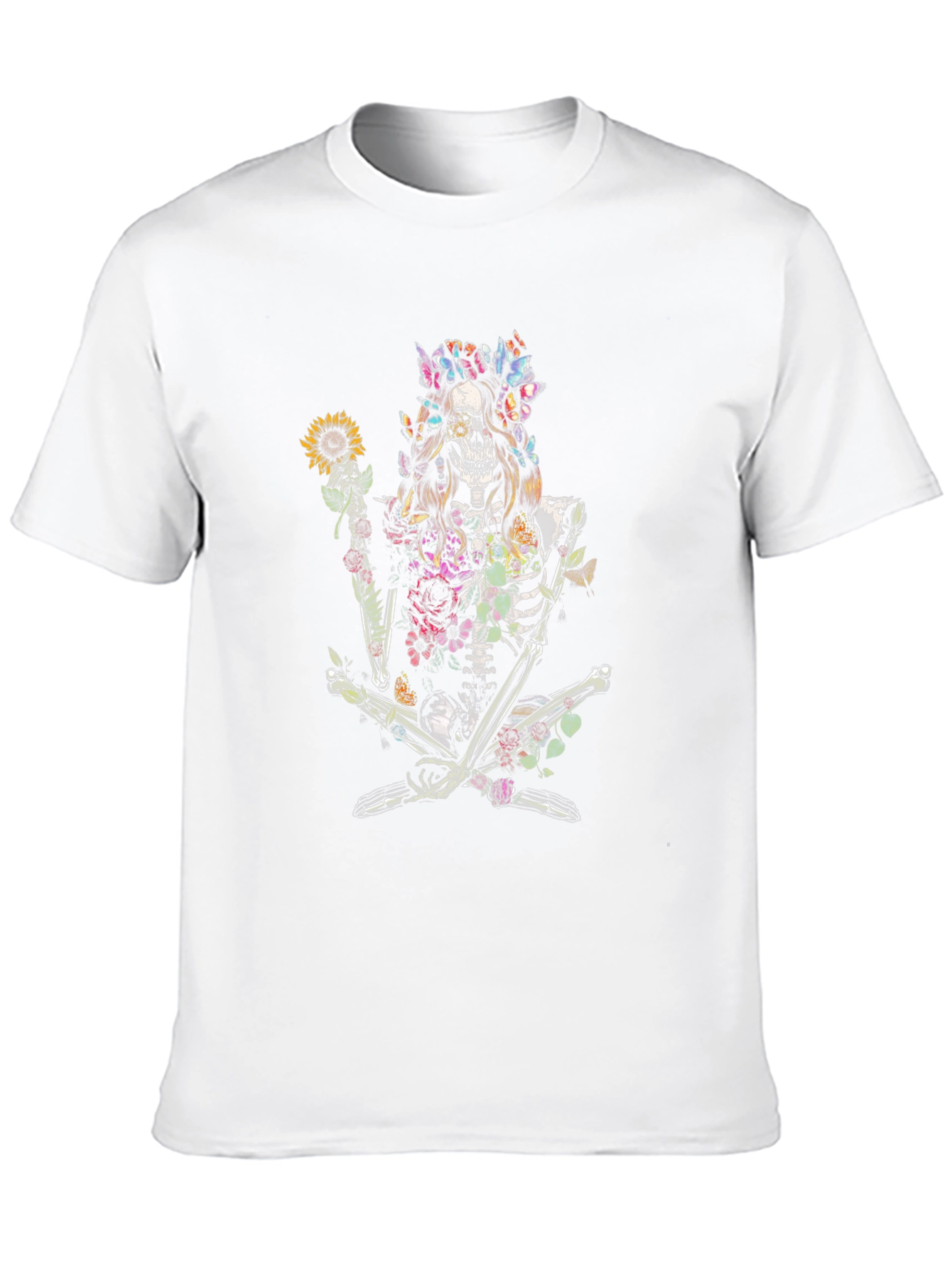 Floral Skeleton T-Shirt - Unique Graphic Tee