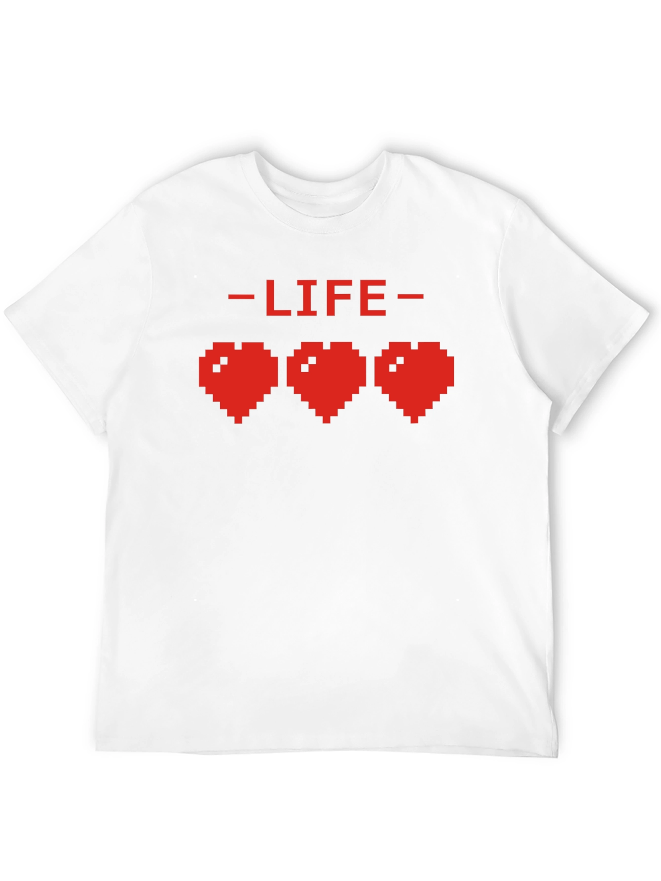 Pixel Heart Life Gamer T-Shirt - Black