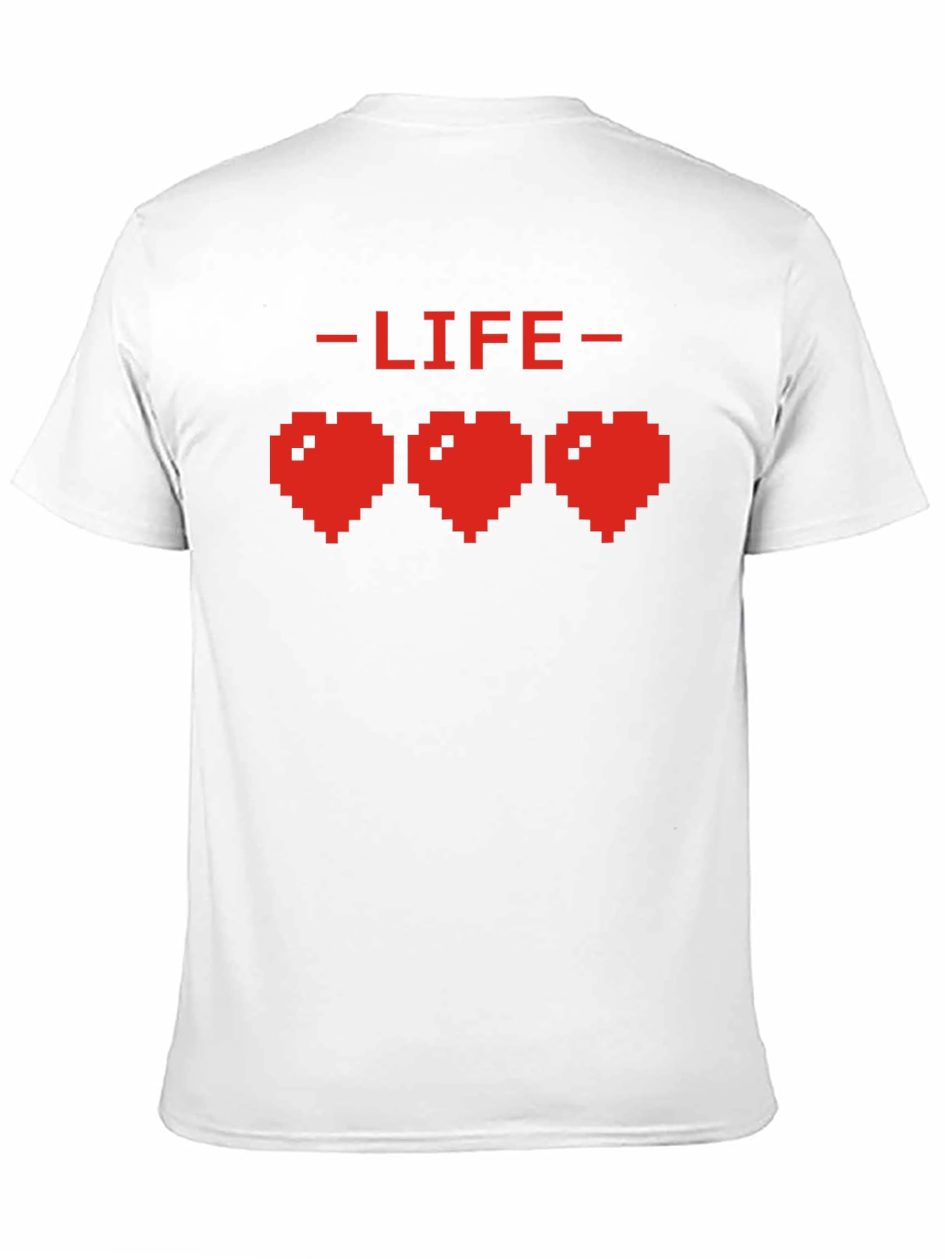 Pixel Heart Life Gamer T-Shirt - Black