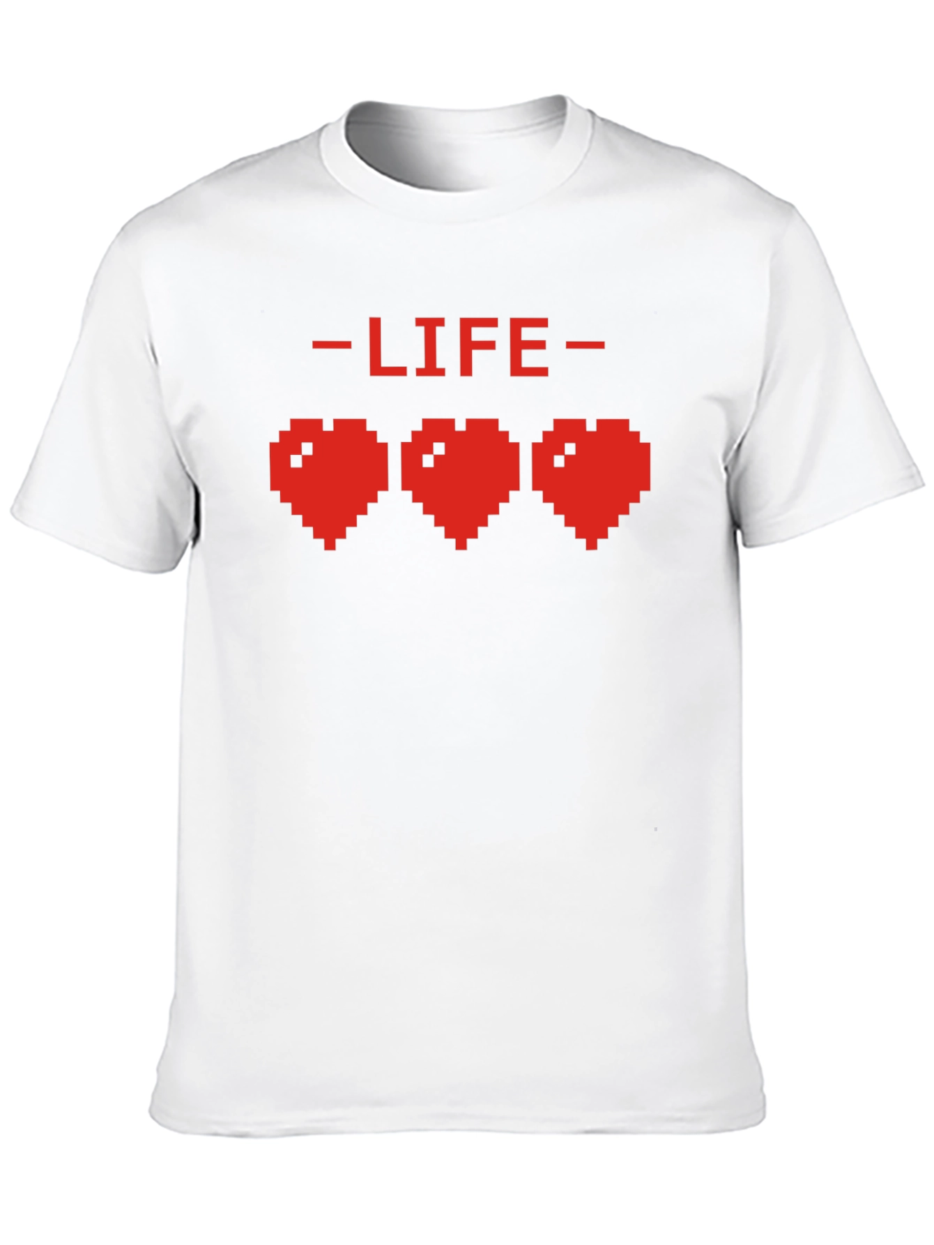 Pixel Heart Life Gamer T-Shirt - Black