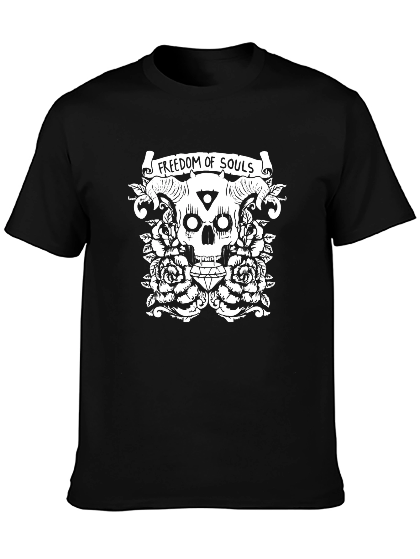 Freedom of Souls Skull Graphic Tee - Black
