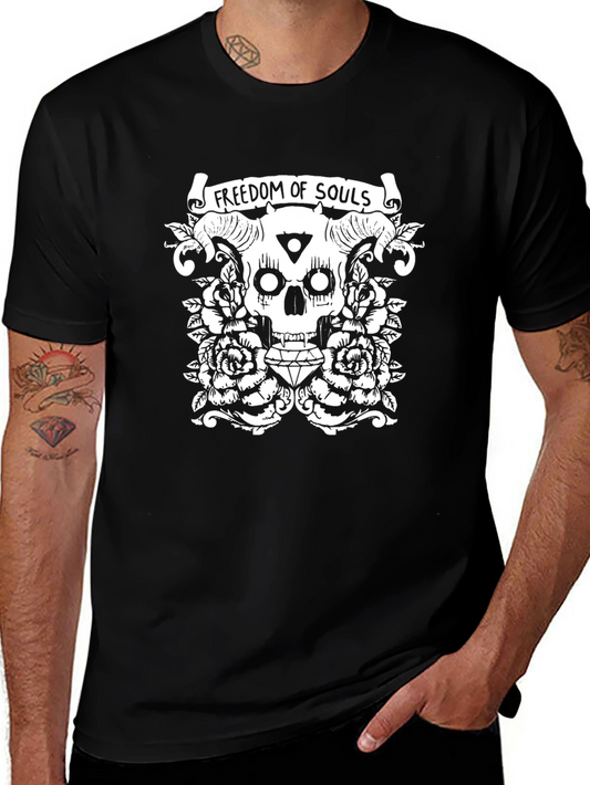 Freedom of Souls Skull Graphic Tee - Black