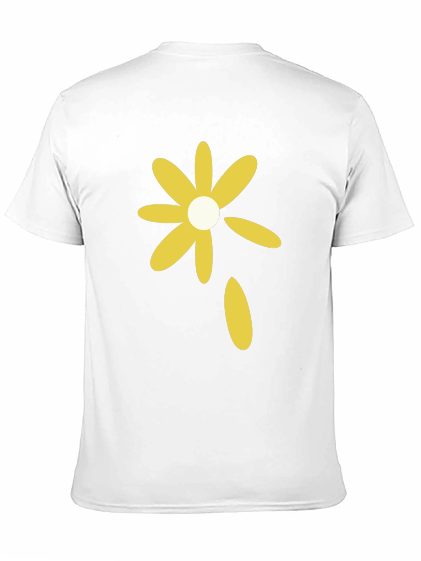 Black T-Shirt with Yellow Flower Graphic