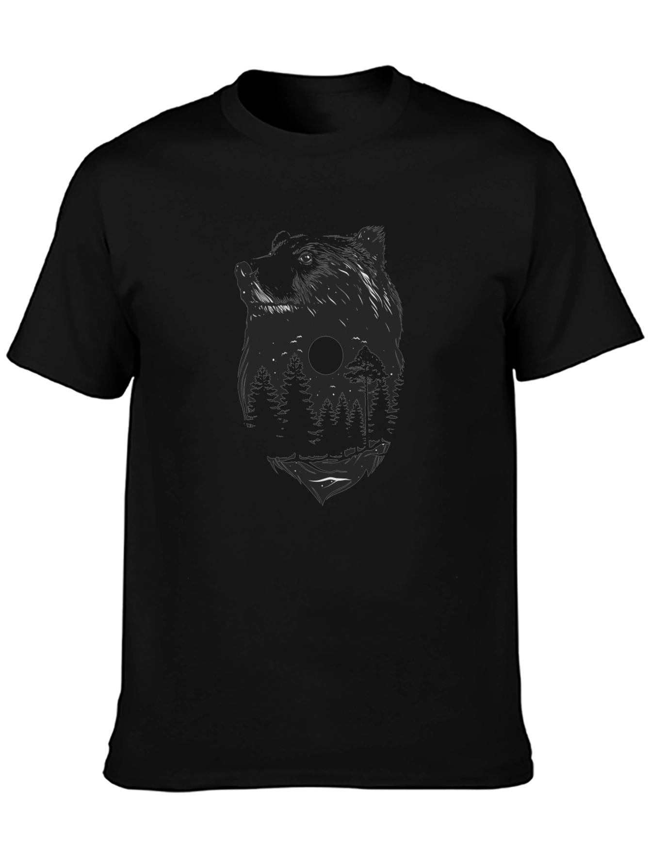 Nature Bear Black Graphic Tee