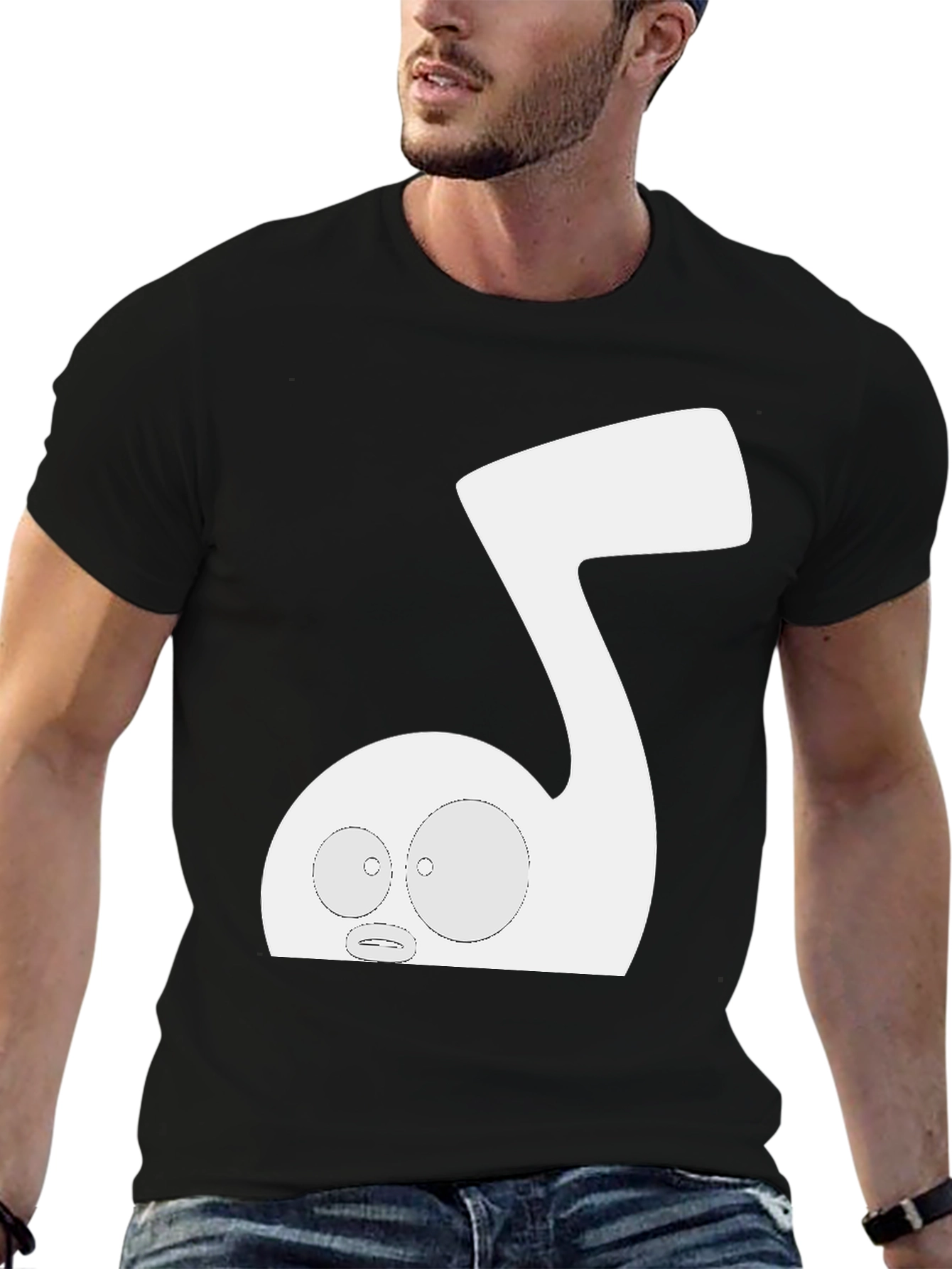 Music Note Cartoon Graphic Tee - Unique Style
