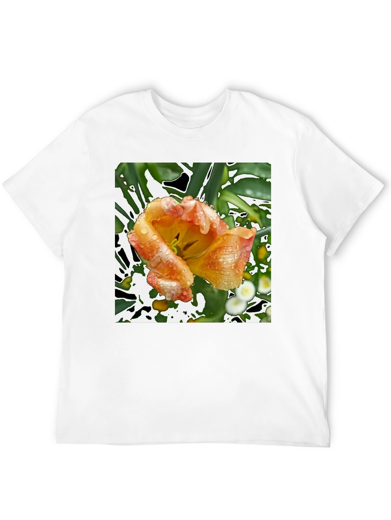 Floral Print T-Shirt - Unique Tulip Design