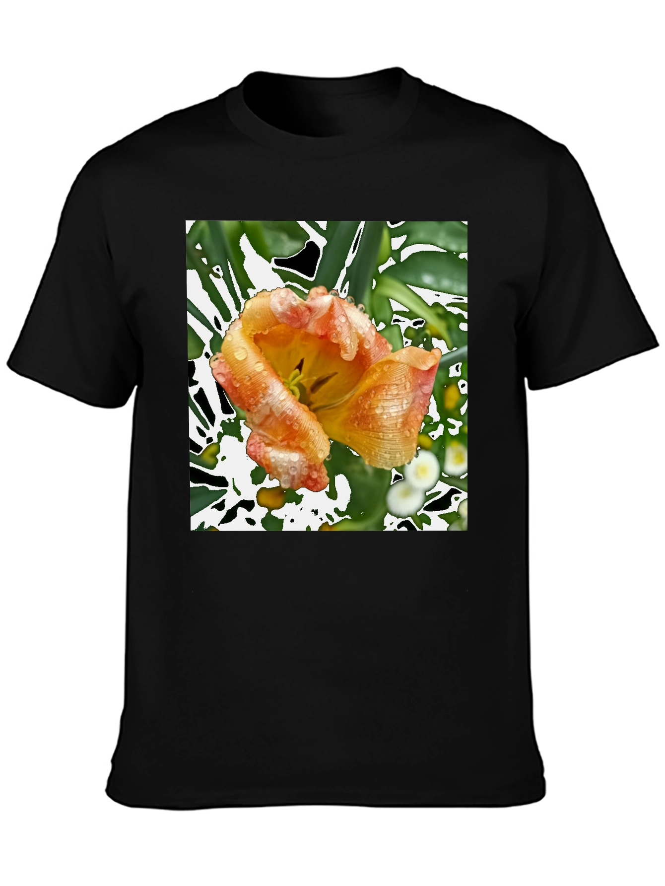 Floral Print T-Shirt - Unique Tulip Design
