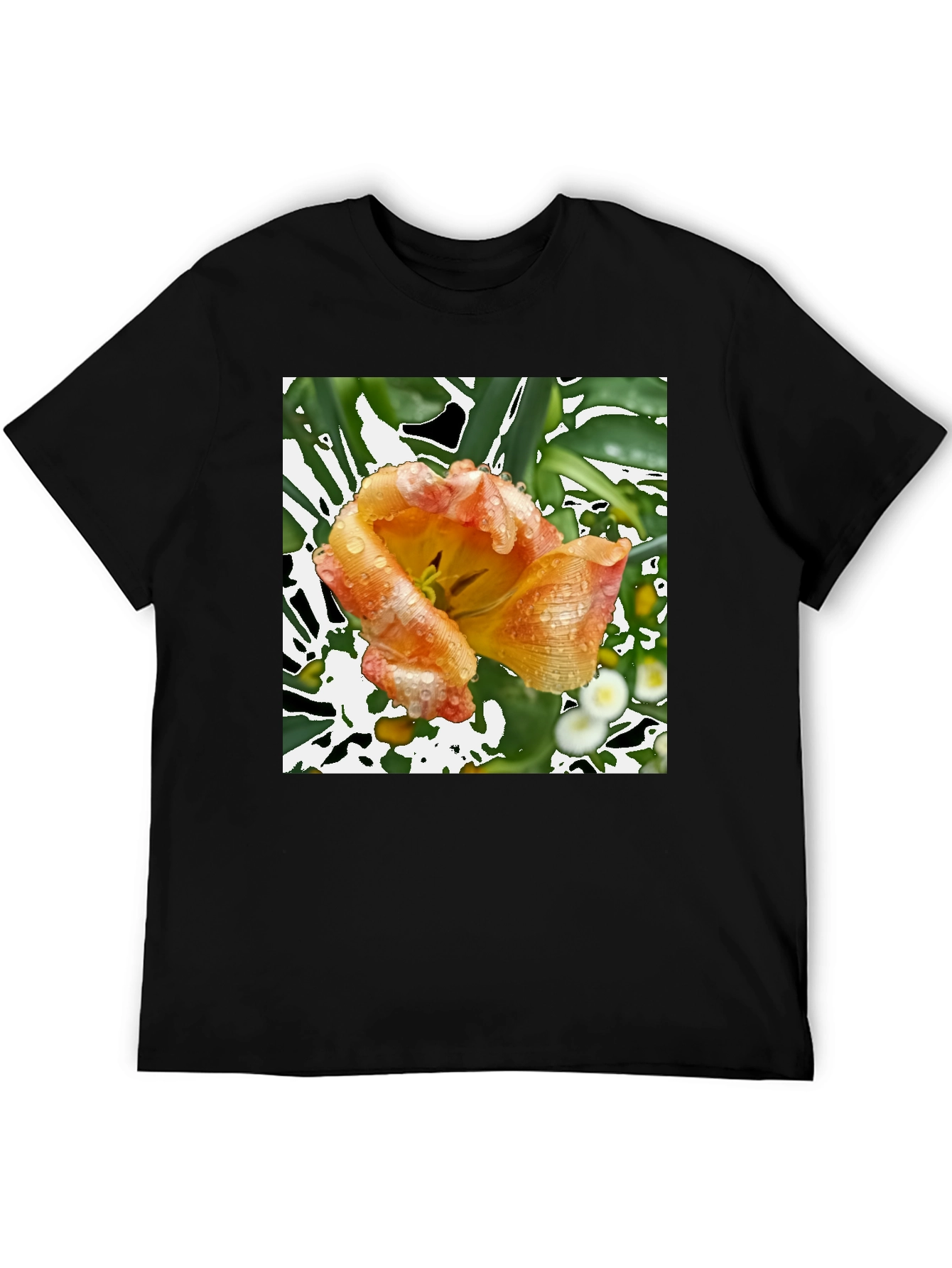 Floral Print T-Shirt - Unique Tulip Design