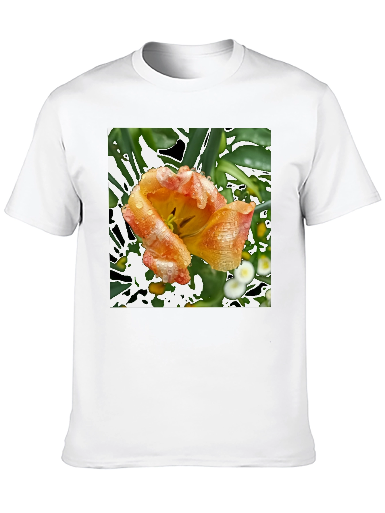 Floral Print T-Shirt - Unique Tulip Design