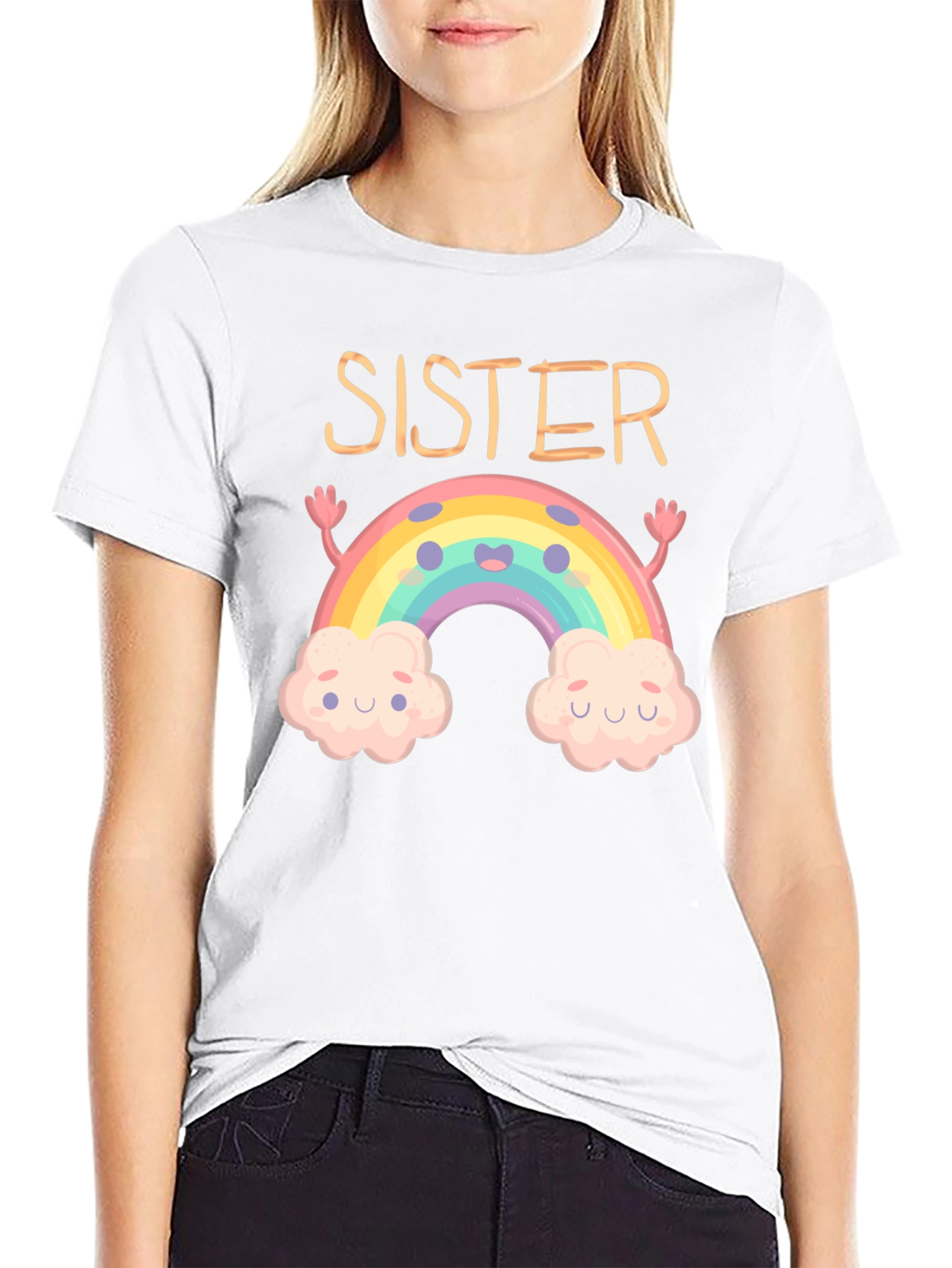 Sister Rainbow Graphic Tee - Cute Matching Outfit