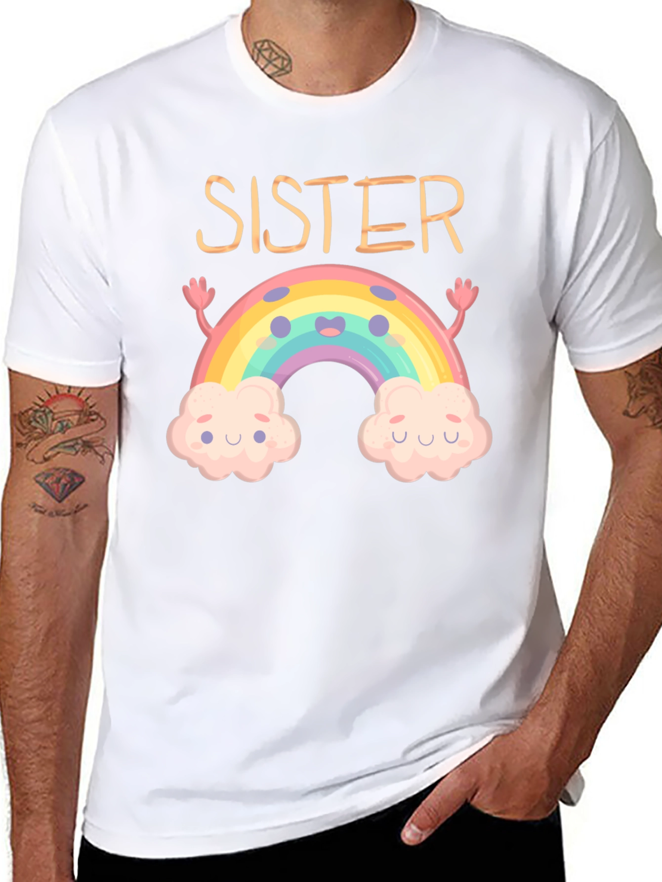 Sister Rainbow Graphic Tee - Cute Matching Outfit