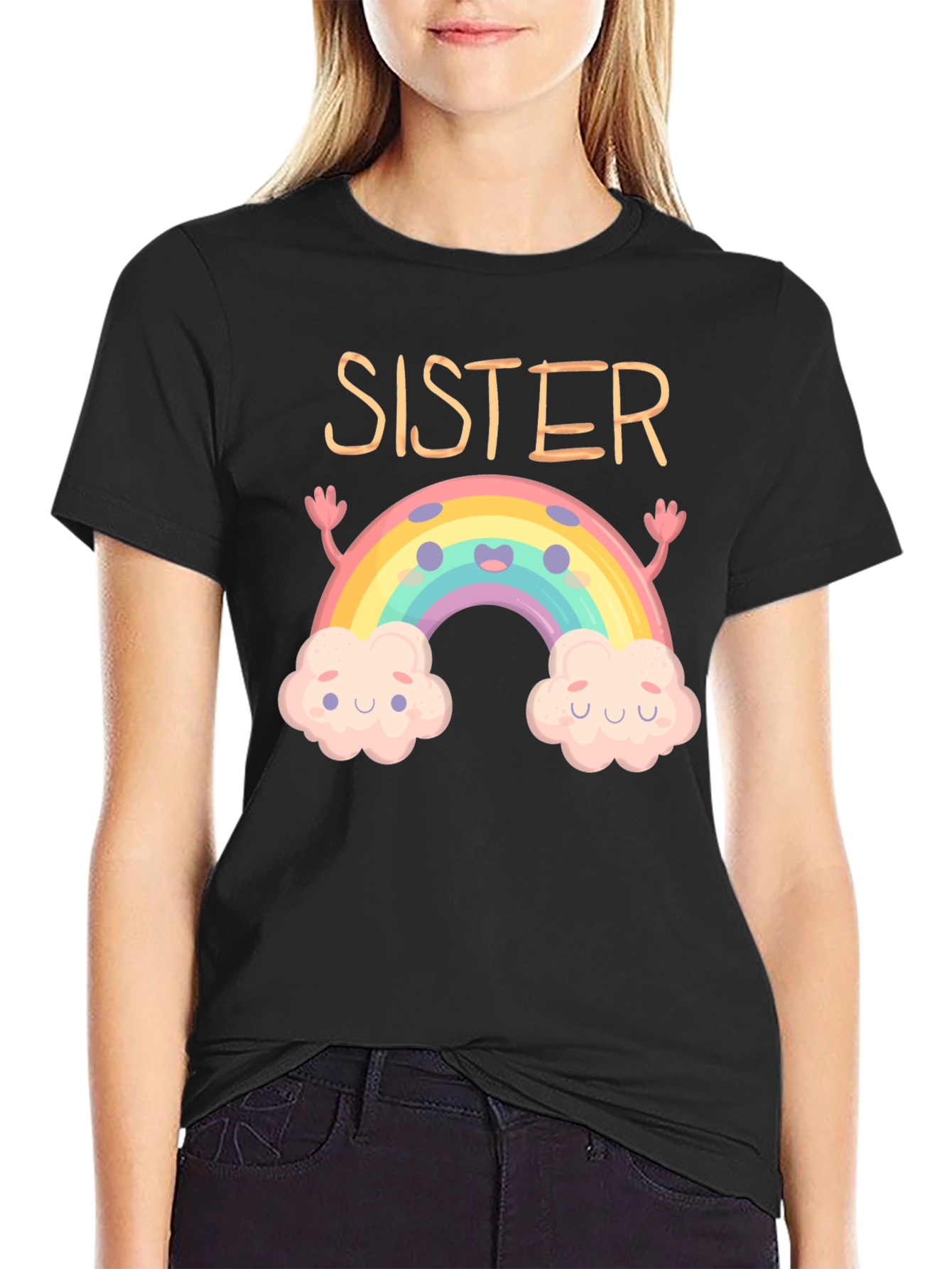 Sister Rainbow Graphic Tee - Cute Matching Outfit