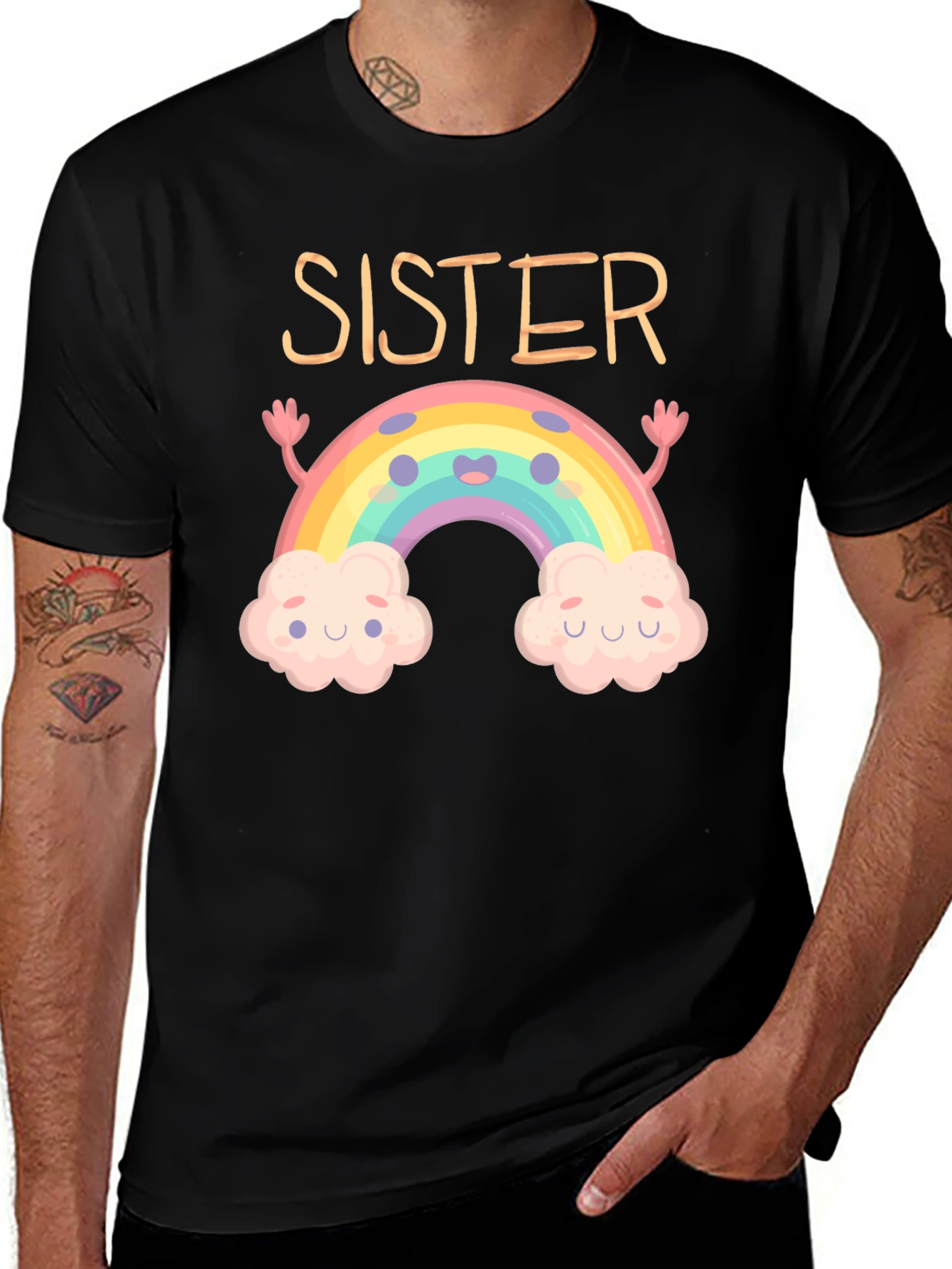 Sister Rainbow Graphic Tee - Cute Matching Outfit