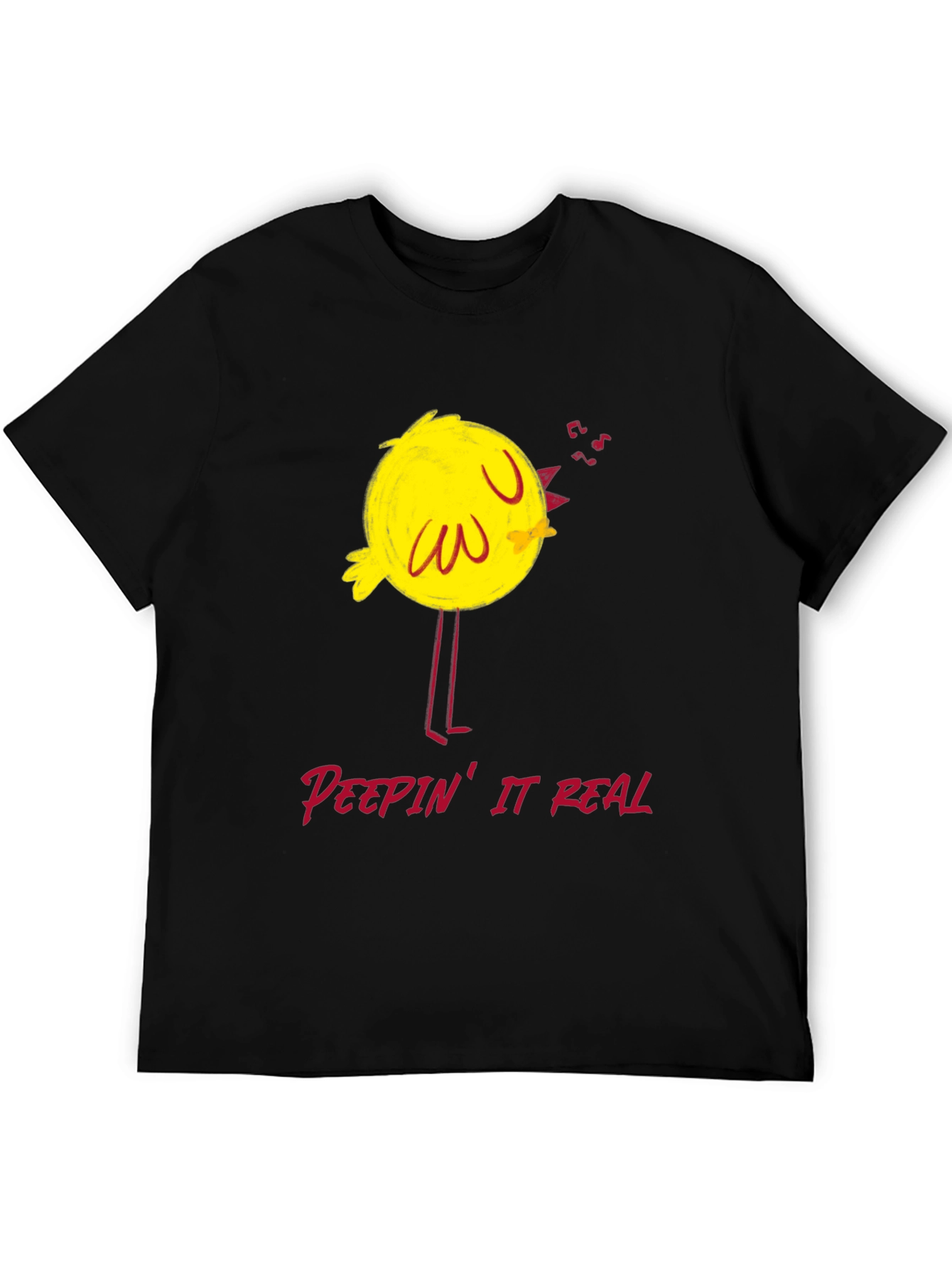 Peepin It Real T-Shirt: Funny Cartoon Bird Tee