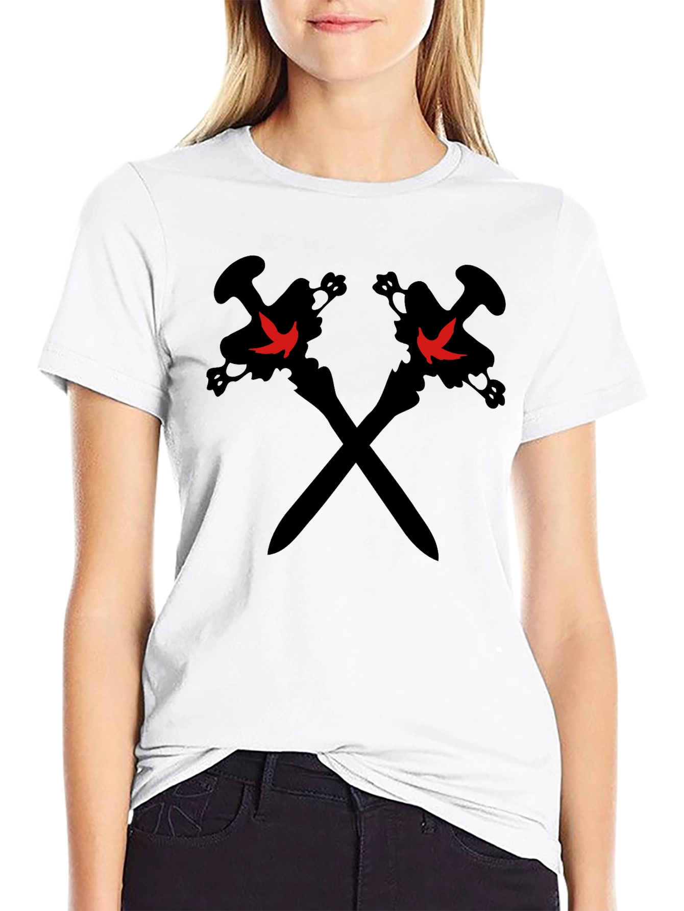 Crossed Swords Graphic T-Shirt - Black