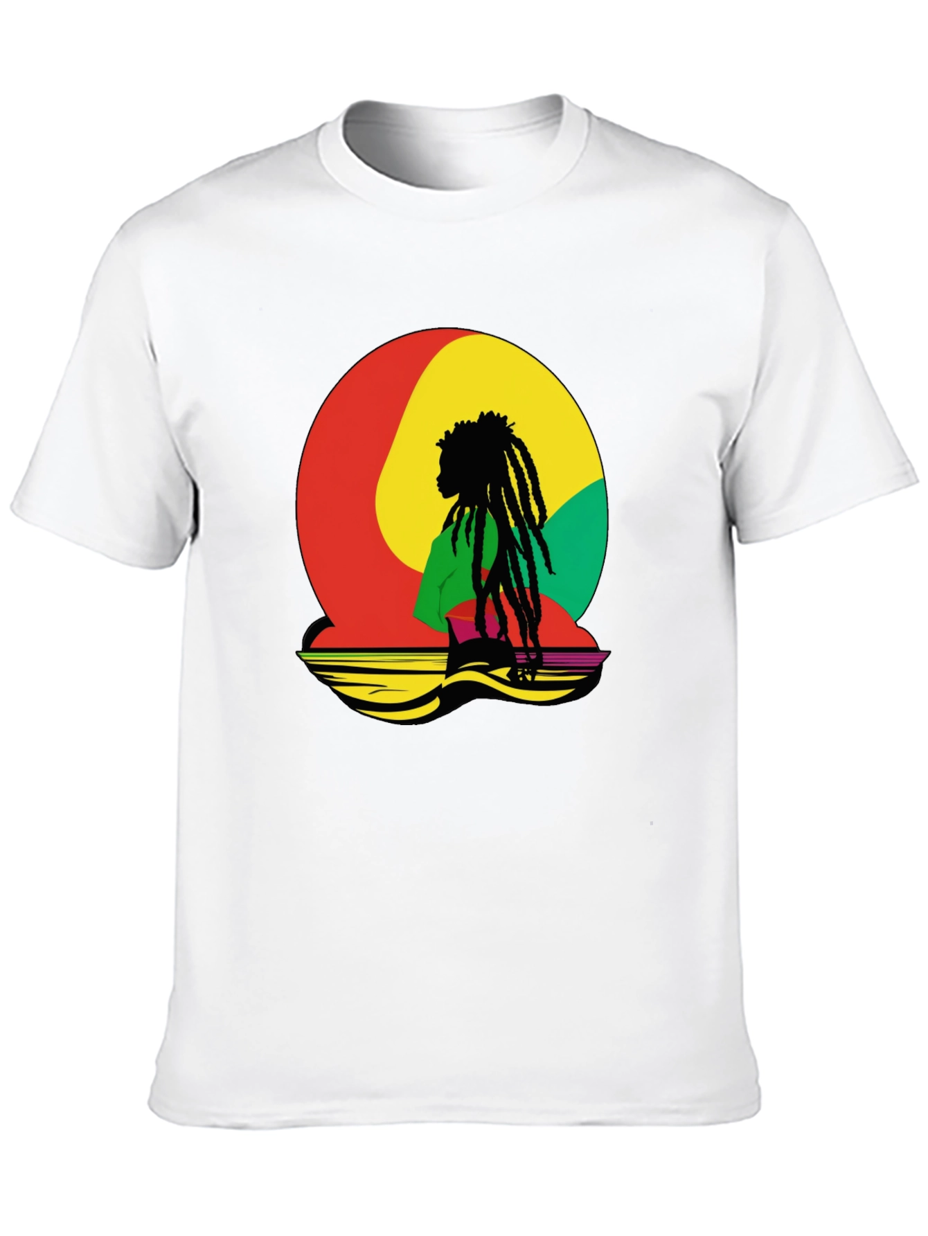 Rasta Reggae Graphic Tee - Black Cotton Blend