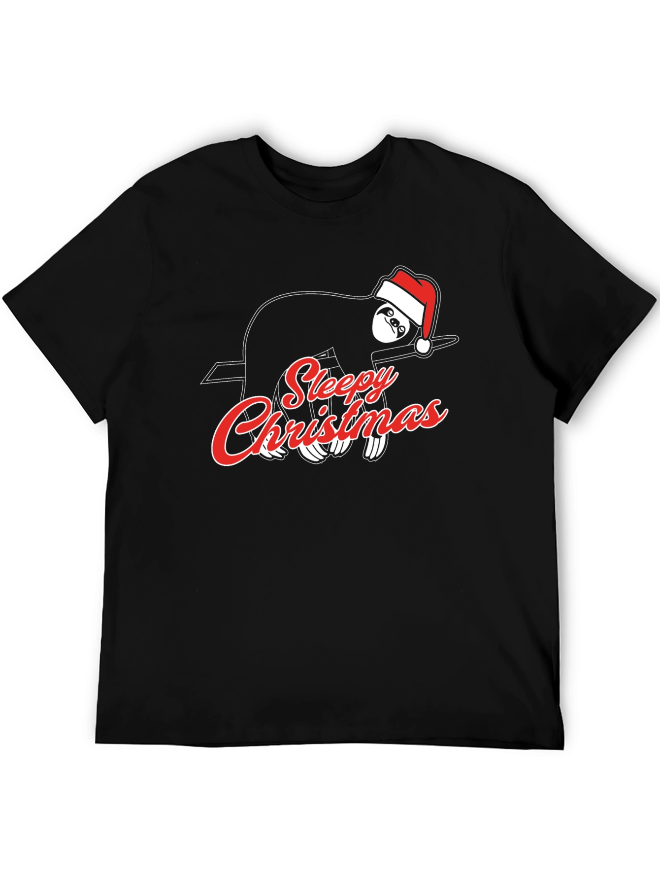 Sleepy Christmas Sloth Graphic T-Shirt
