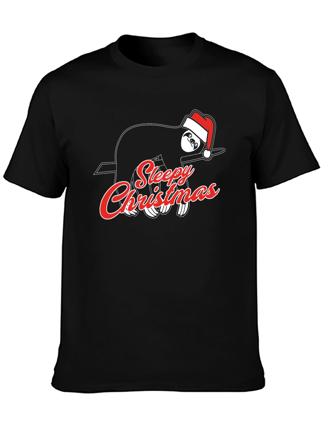 Sleepy Christmas Sloth Graphic T-Shirt