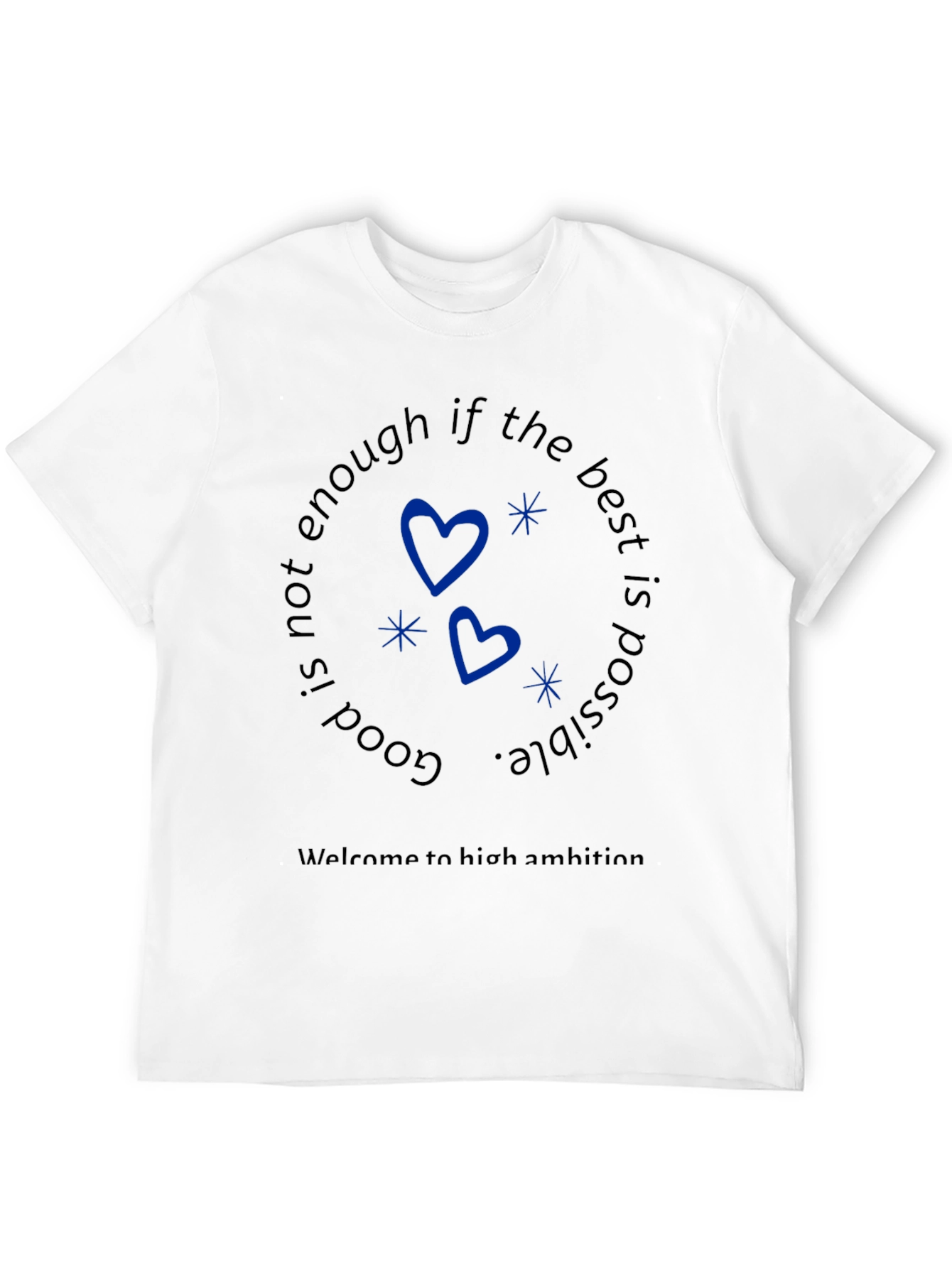 Motivational Black T-Shirt with Heart Design