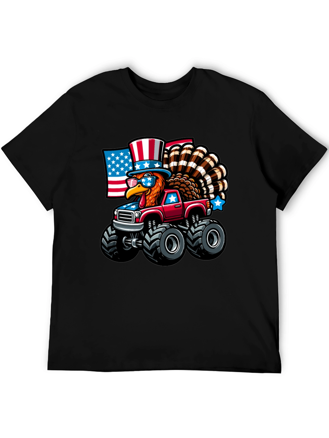 Patriotic Turkey Monster Truck Graphic Tee