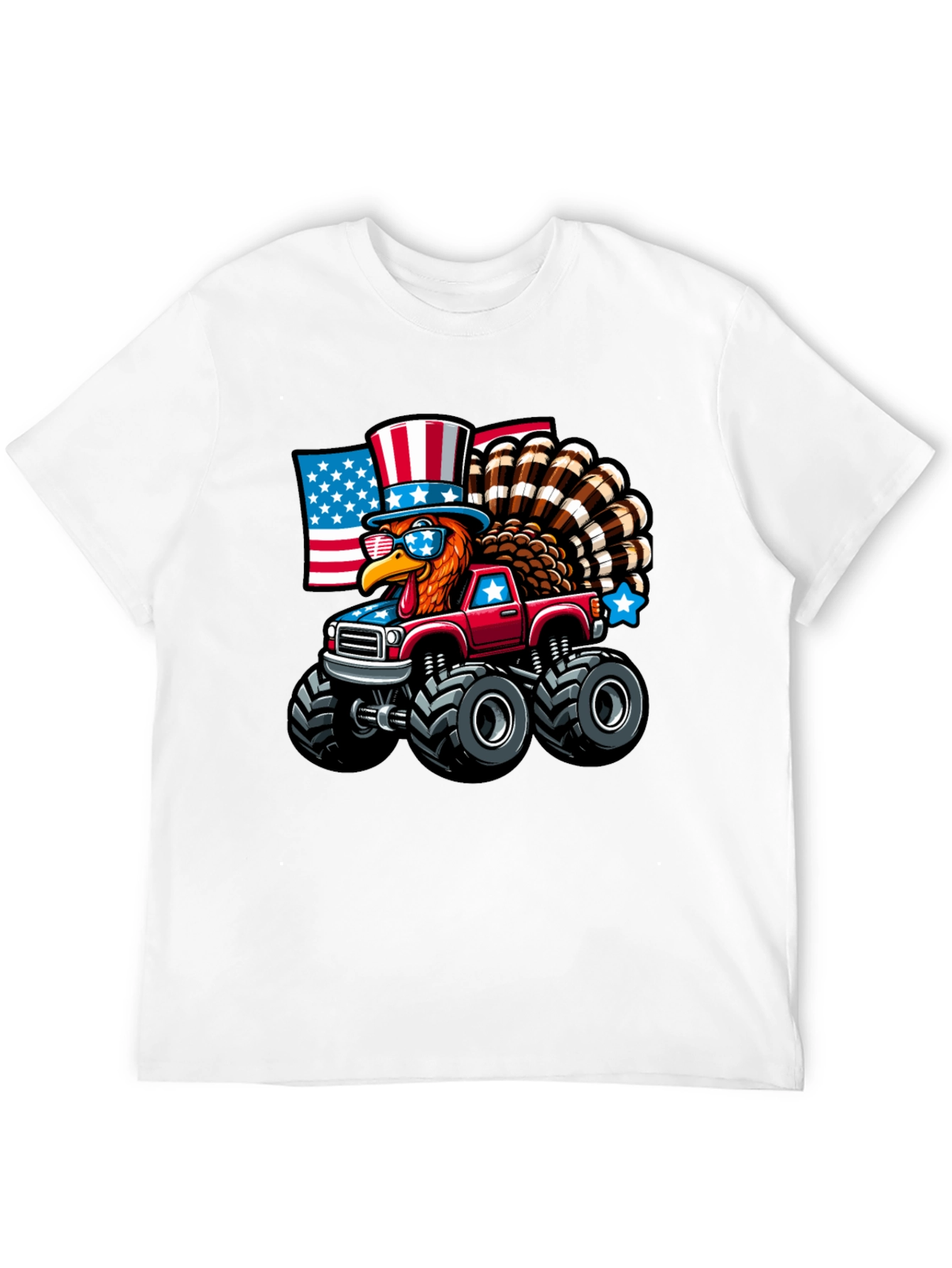 Patriotic Turkey Monster Truck Graphic Tee
