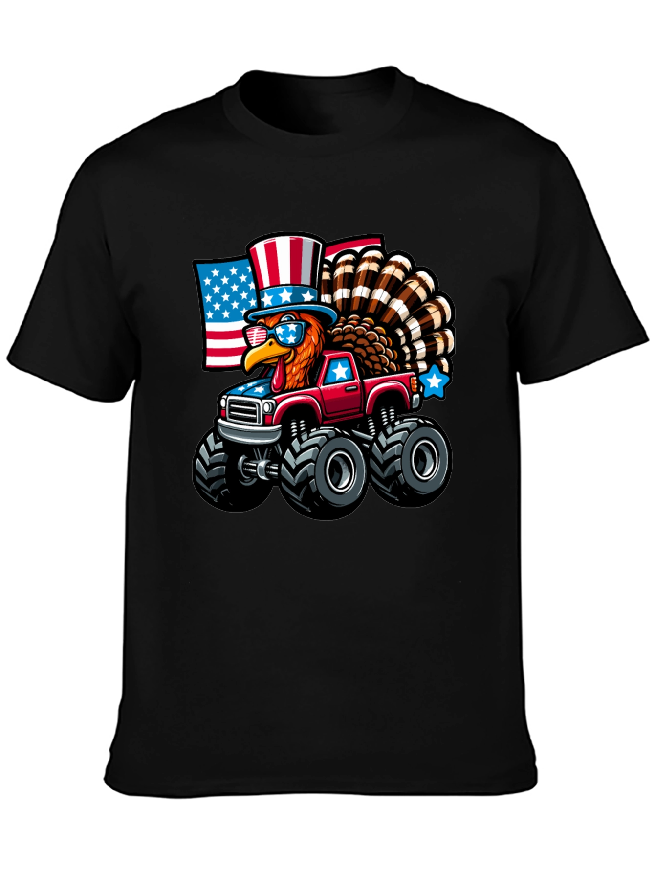 Patriotic Turkey Monster Truck Graphic Tee