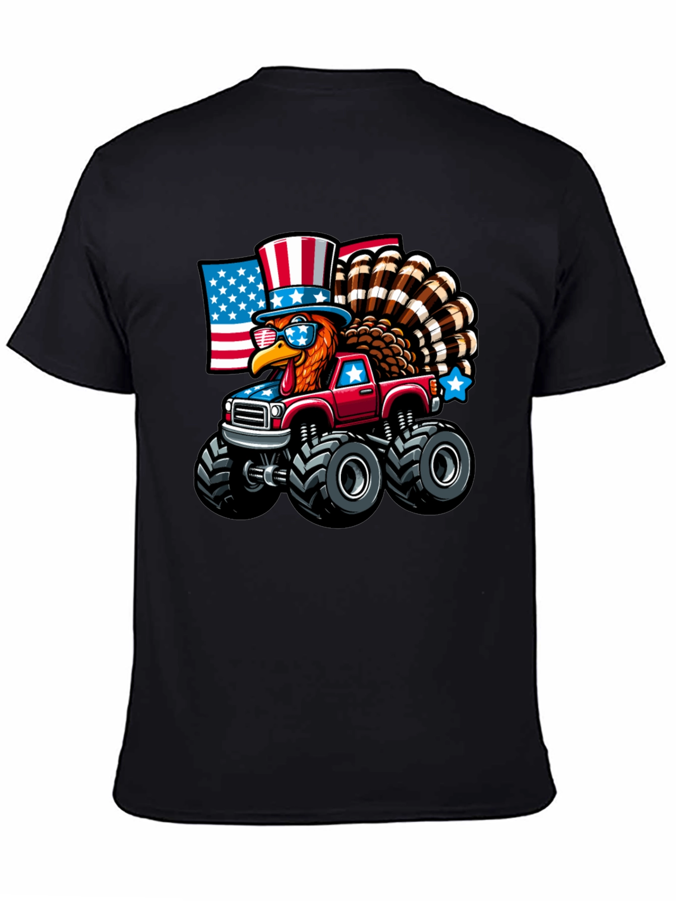 Patriotic Turkey Monster Truck Graphic Tee