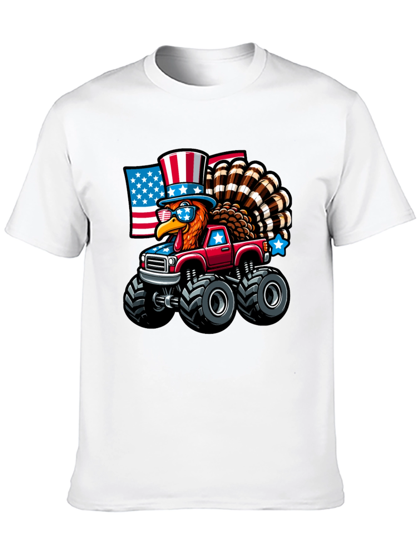 Patriotic Turkey Monster Truck Graphic Tee